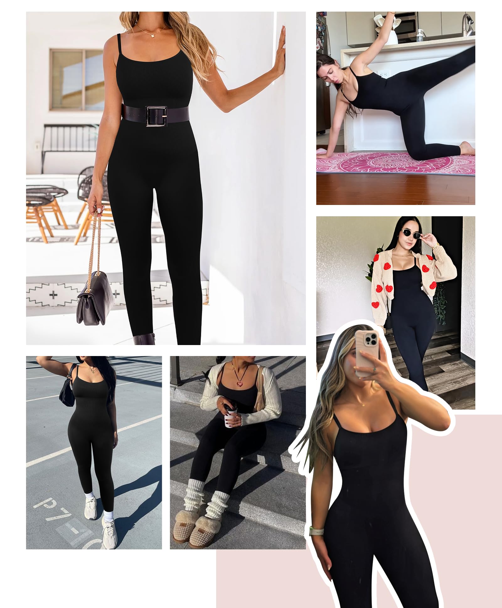 FeelinGirl Plus Size Tummy Control Jumpsuits for One Piece Ribbed Fabric With Stretch Women Workout Romper Seamless