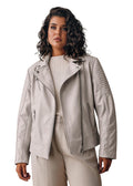 Geschallino Women's Faux Leather Jacket Plus Size Fall Motorcycle Biker Clothes Outfits Short Fashion PU Coat (1X-5X)