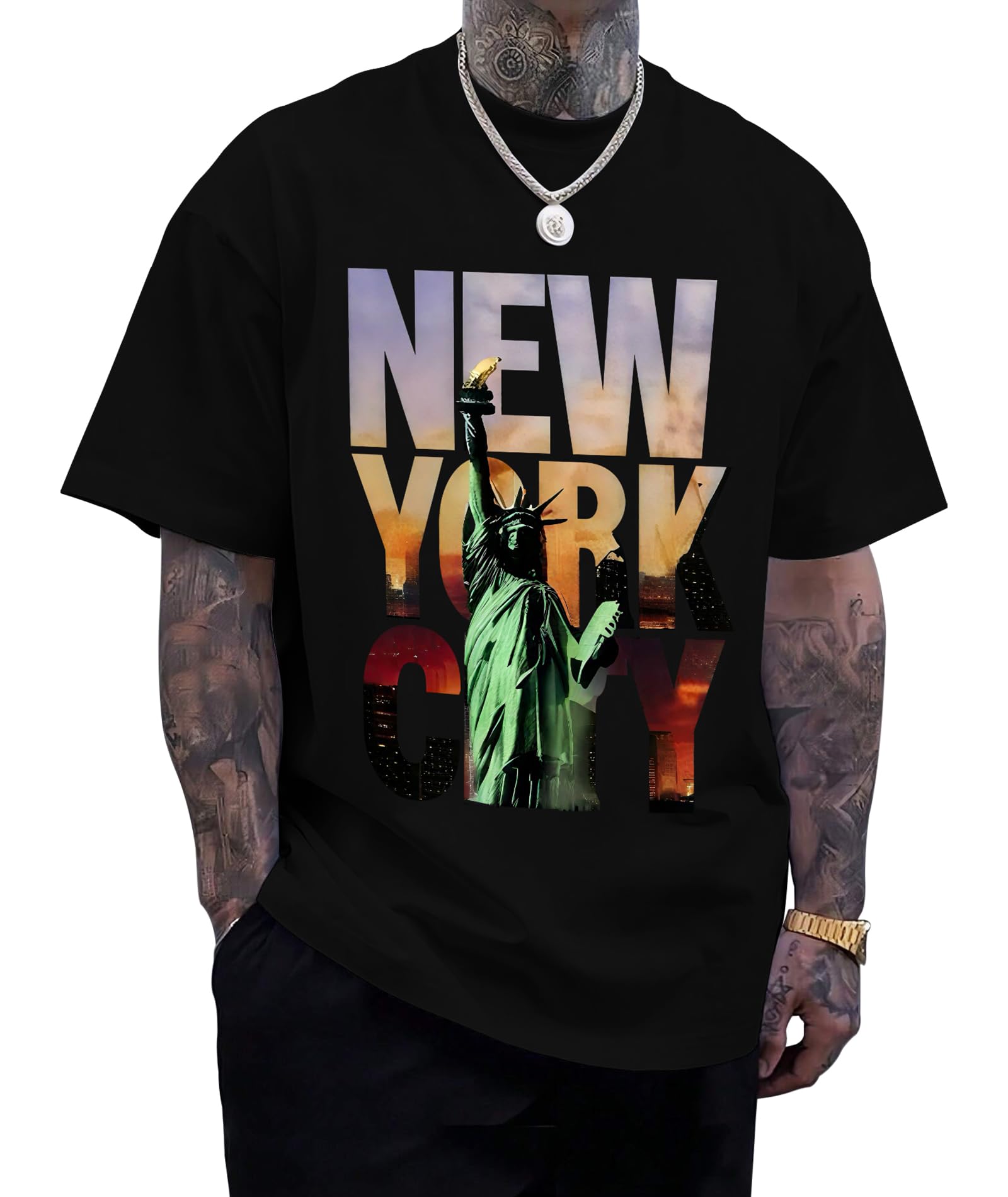 KESIHAN Mens Graphic T Shirts Mens Summer Shirts Round Neck Regular Short Sleeve Casual Vintage Tees