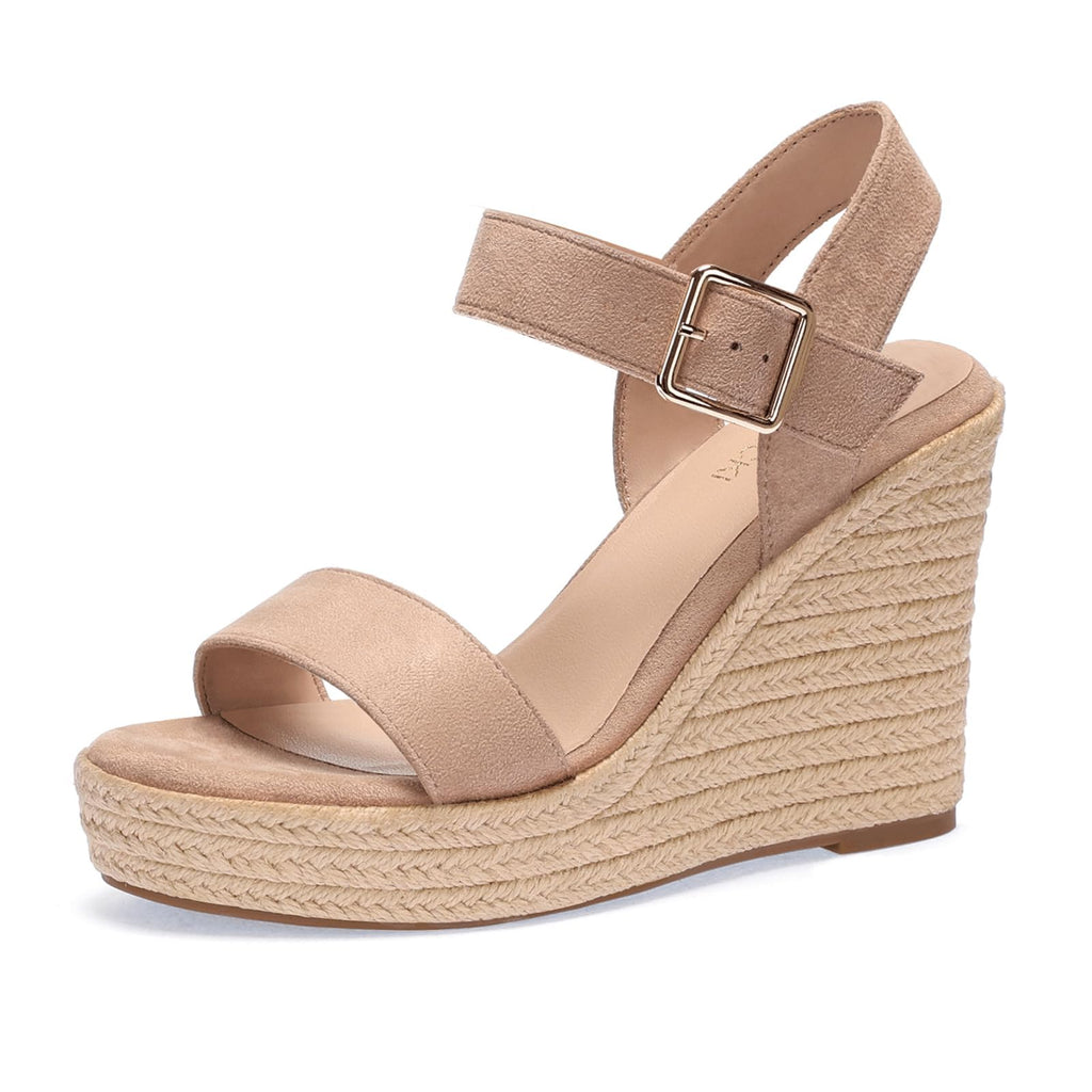 VICKI·VICKI Women's Platform Sandals Wedge Ankle Strap Open Toe Sandals