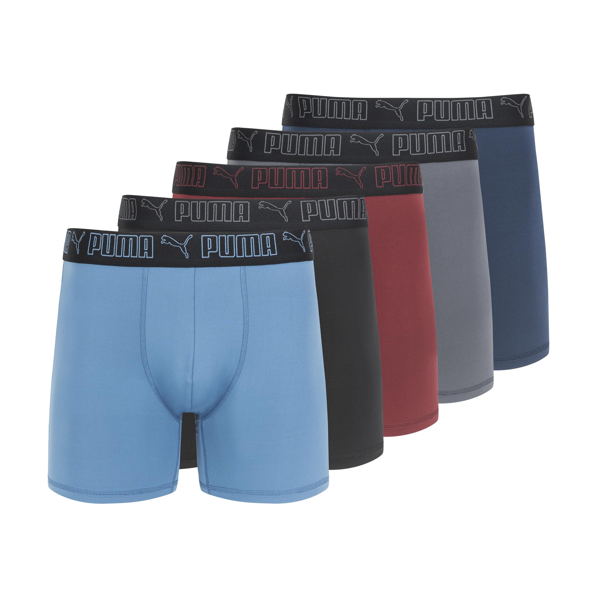 PUMA Men's 5 Pack Performance Boxer Briefs