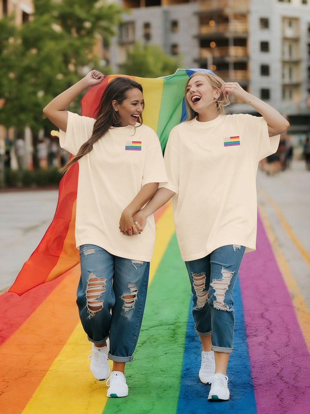 OCURHU Pride Shirts for Women Oversized LGBTQ Support Equality Tshirts Pride Month Tees Tops