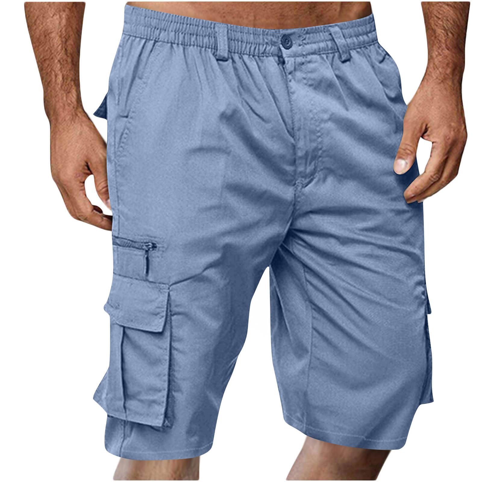 SMIDOW Cargo Shorts for Men - Big and Tall Casual Summer Elastic Waist Outdoor Work Hiking Cargo Short Pants with Pockets