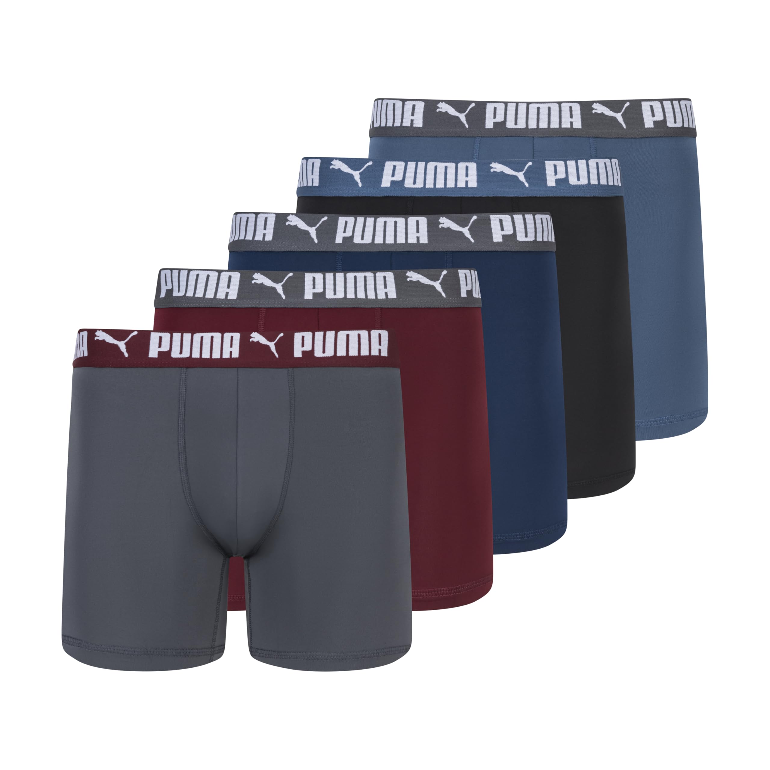 PUMA Men's 5 Pack Performance Boxer Briefs