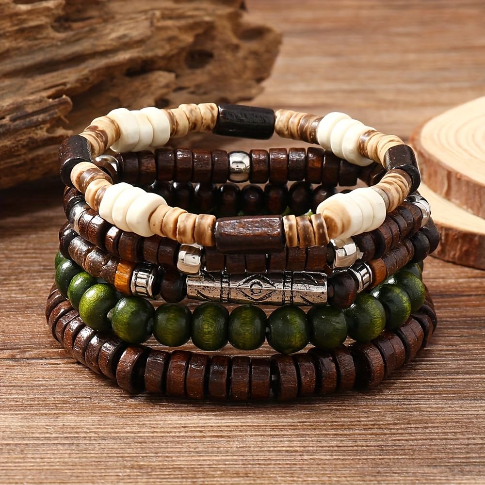 10 Pcs Beaded Bracelets for Men Adjustable Pulseras Para Hombres Set,Tree Mens Bracelet Meaningful Gift