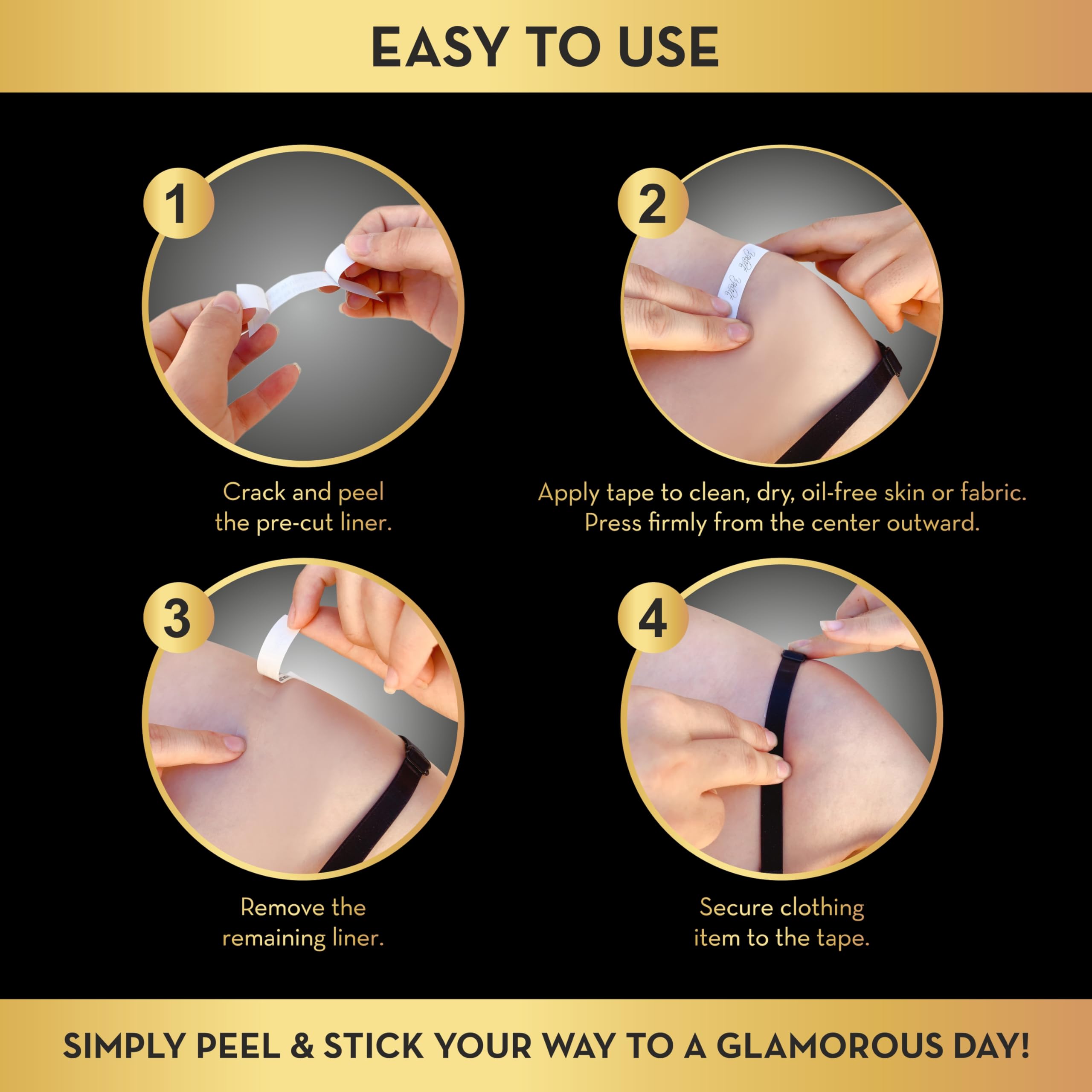 Fashion Clothing Tape Double Sided - Clear Tape for Clothes, Body, and All Skin Shades