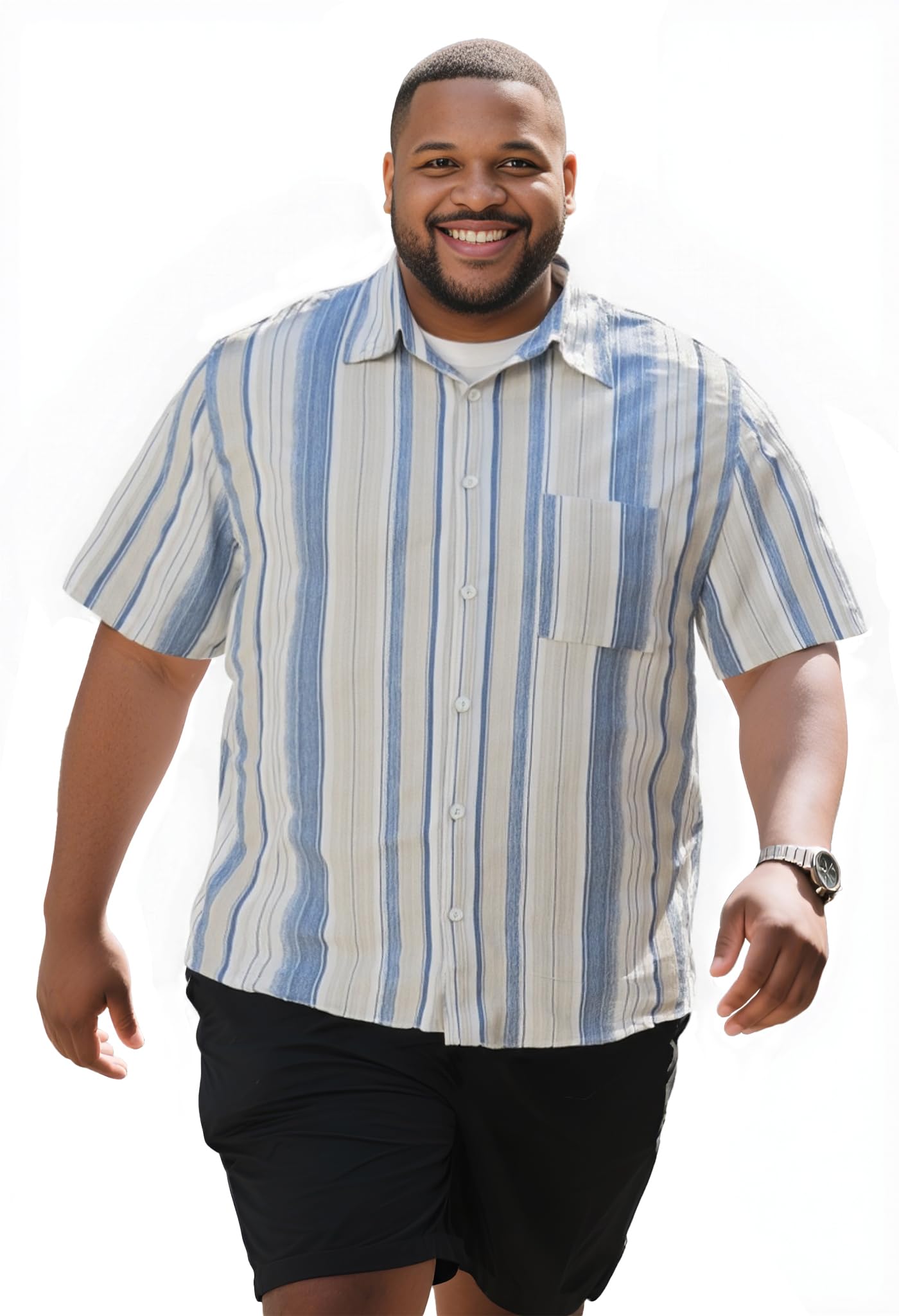 Yuyapu Button Down Shirt Men Causal Big and Tall Shirts for Men Short Sleeve Button up Summer Beach Work Shirts Plus Size