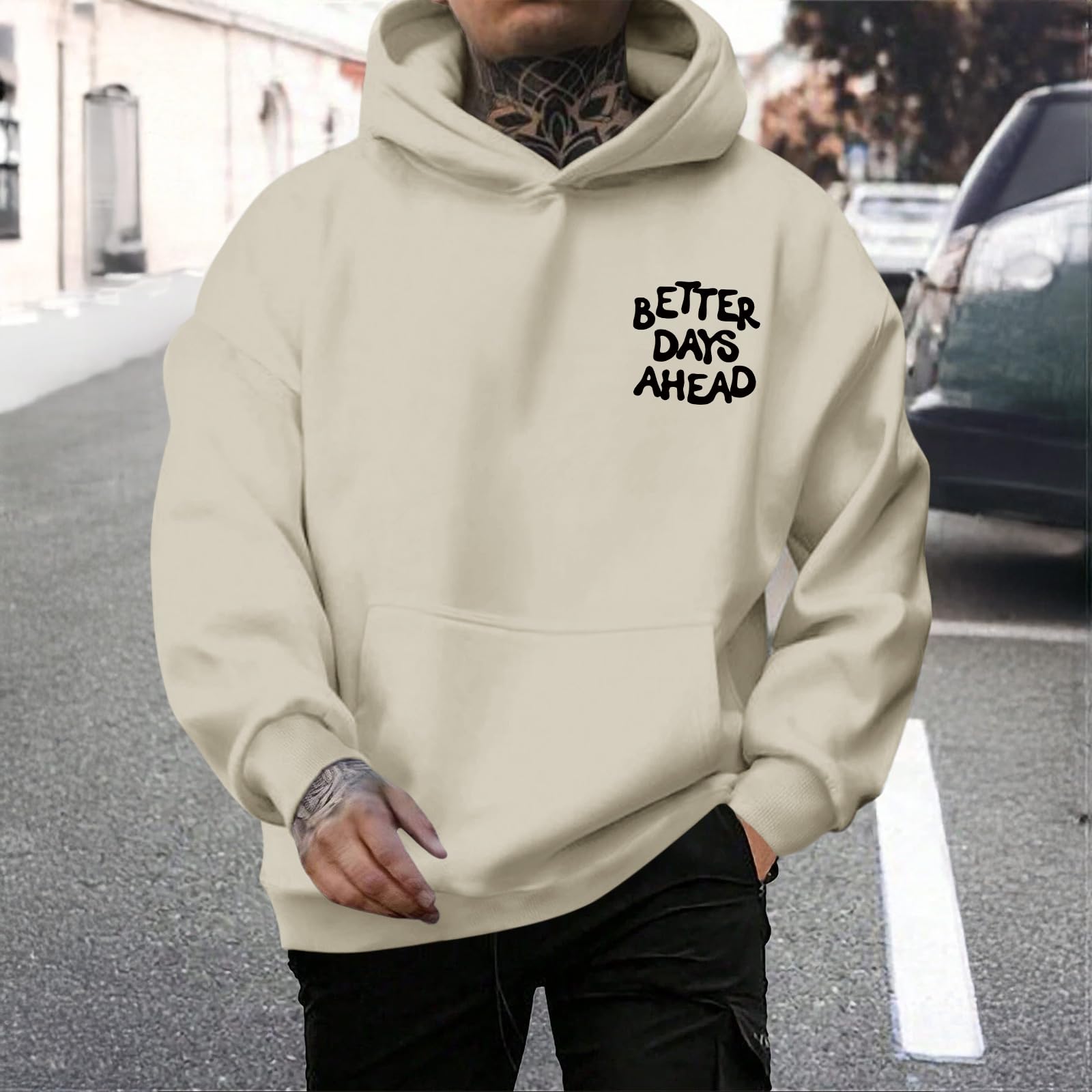 Lubpow Funny Hoodies for Men Vintage Graphic Y2k Hoodie Inspirational Saying Sweatshirts Casual Streetwear Pullovers Tops