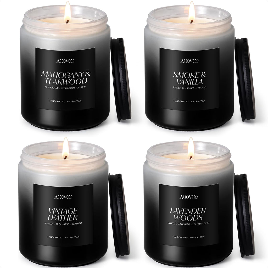 AOOVOO Scented Candles Set - Candles for Home Scented, Soy Wax Candle Gifts Set for Men, Birthday, Valentine, Christmas, Anniversary Present