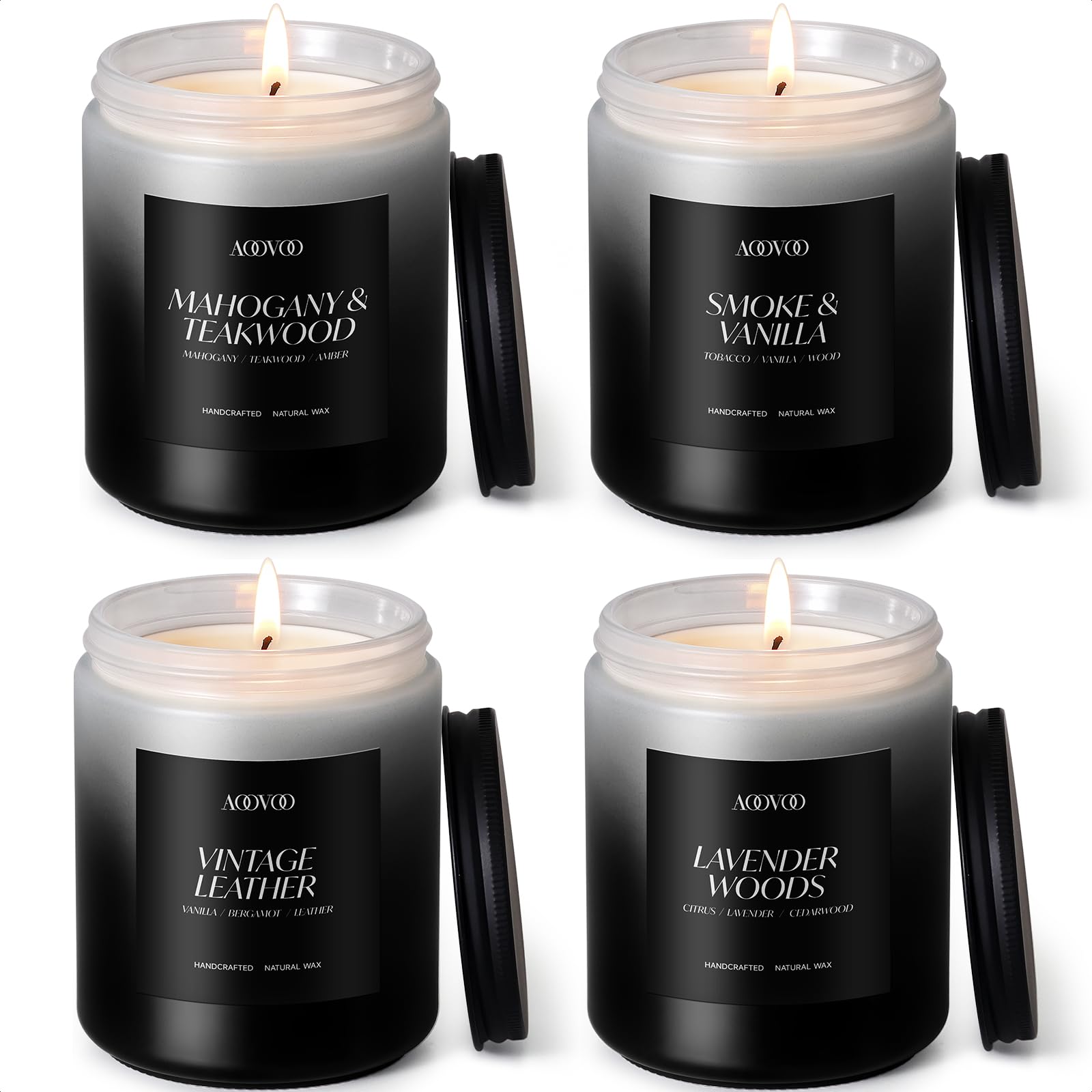AOOVOO Scented Candles Set - Candles for Home Scented, Soy Wax Candle Gifts Set for Men, Birthday, Valentine, Christmas, Anniversary Present