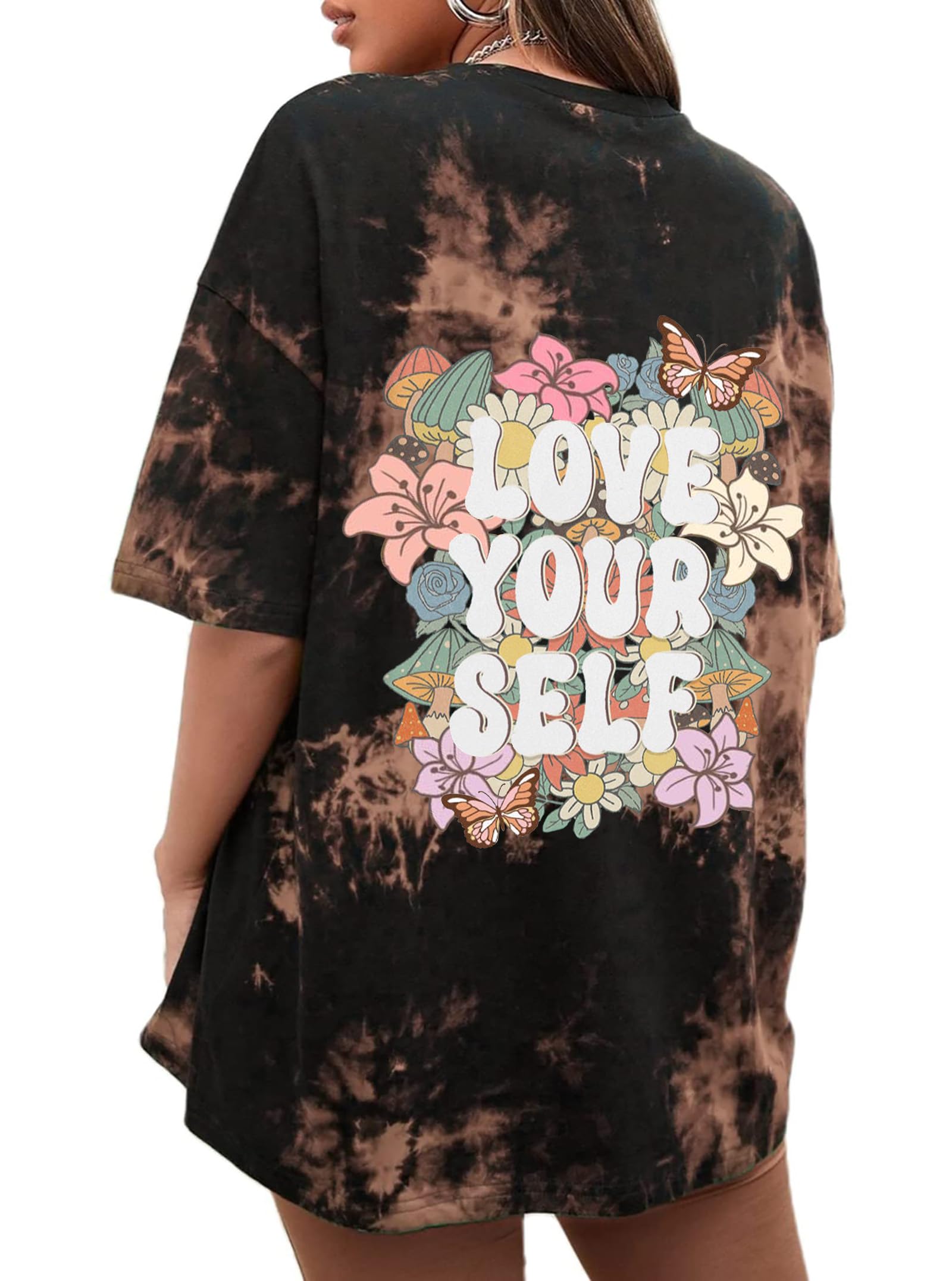 CSDAJIO Women's Trendy Oversized T Shirt Graphic Tee Crewneck Short Sleeve Loose Cute Going Out Summer Tops