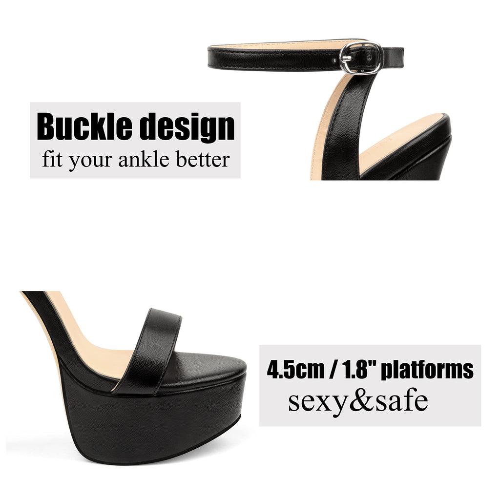 MERUMOTE Women's Platform Heels Sky High Heel Sandals Party Bridal Evening Shoes