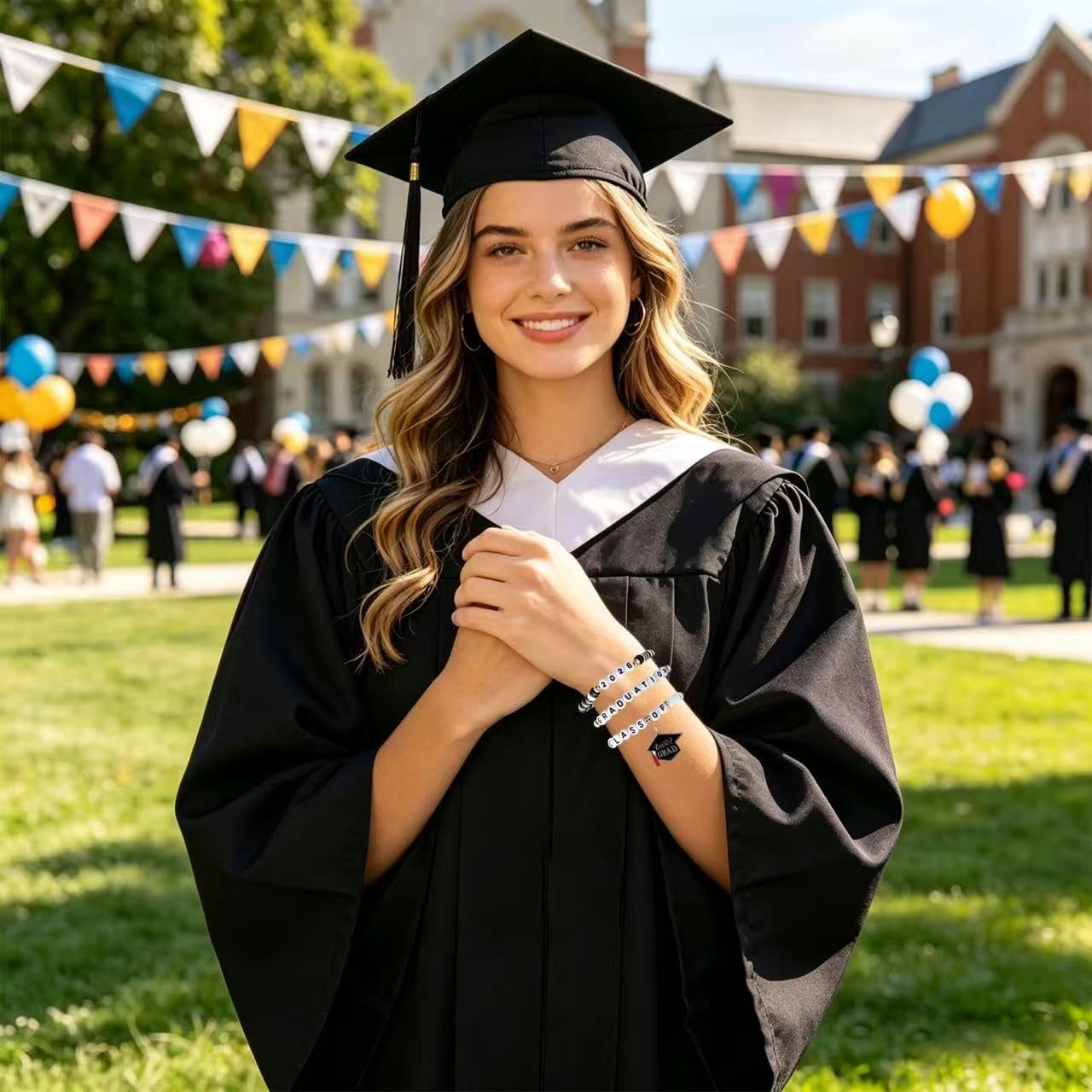 Szwyymybsr Graduation Bracelet for Men Women, Class of 2026, Grade, High School, College, Masters Degree, Graduation Bracelet for Friend Daughter Sister Granddaughter With Graduation Meaningful Cards