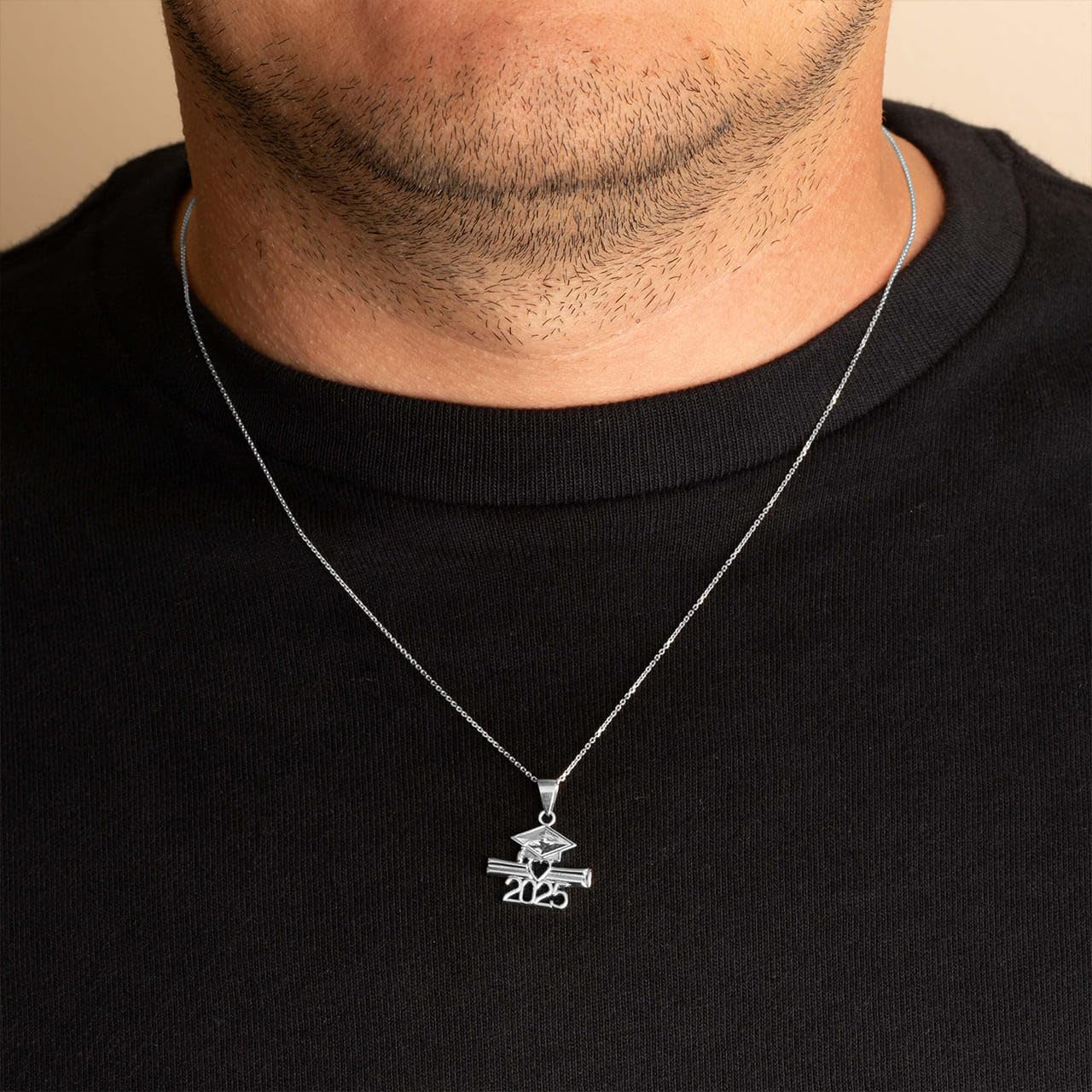 Claddagh Gold .925 Sterling Silver Class Of 2025-2026 Diploma Graduation Cap Pendant Necklace