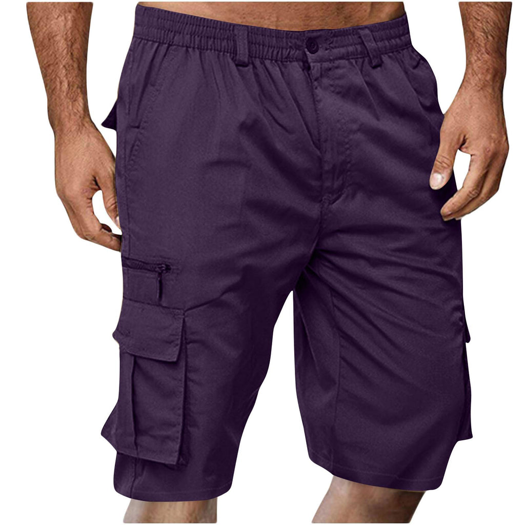 SMIDOW Cargo Shorts for Men - Big and Tall Casual Summer Elastic Waist Outdoor Work Hiking Cargo Short Pants with Pockets