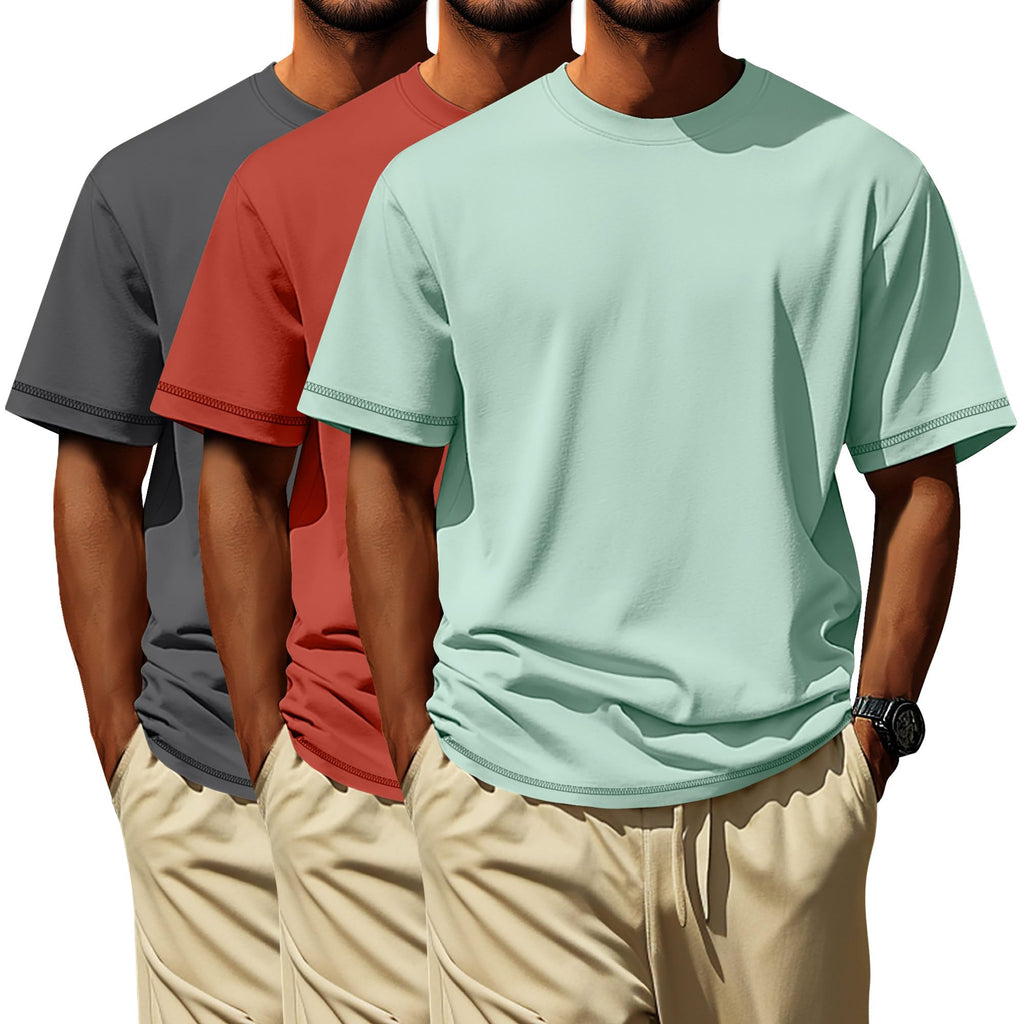 Neer 3 Pack Big and Tall Shirts for Men L-7xl, Short Sleeve Men Crewneck Tops Loose Casual Large T-Shirts Summer Basic Tee