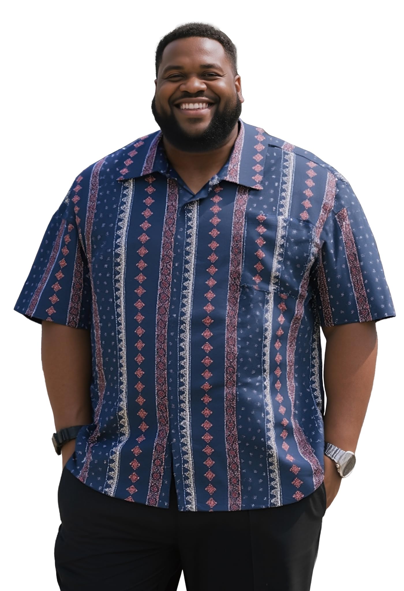 Yuyapu Button Down Shirt Men Causal Big and Tall Shirts for Men Short Sleeve Button up Summer Beach Work Shirts Plus Size