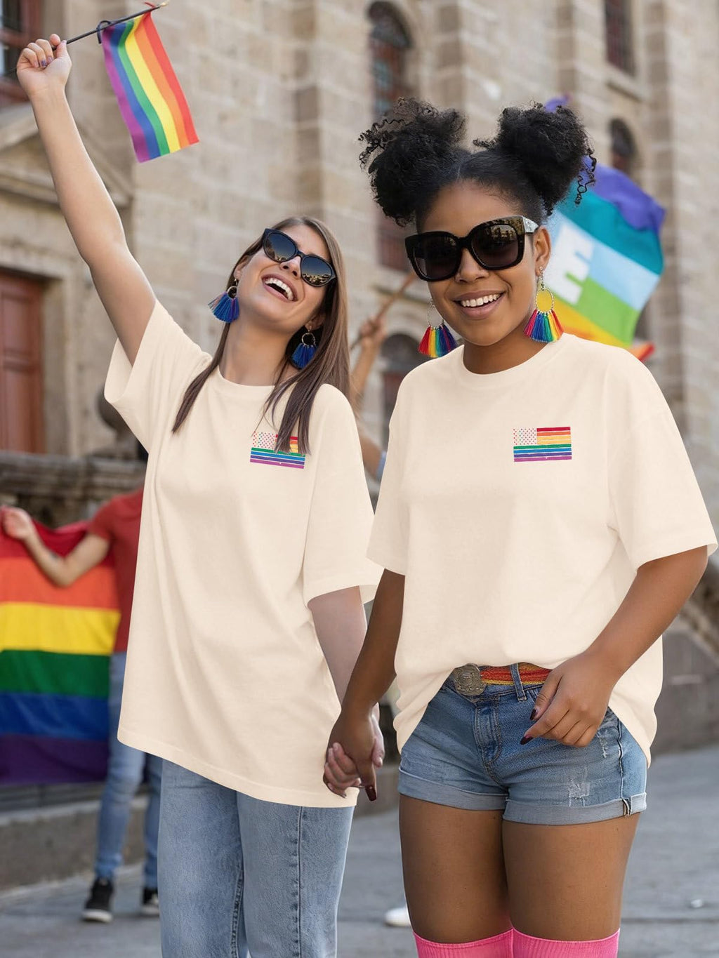 OCURHU Pride Shirts for Women Oversized LGBTQ Support Equality Tshirts Pride Month Tees Tops