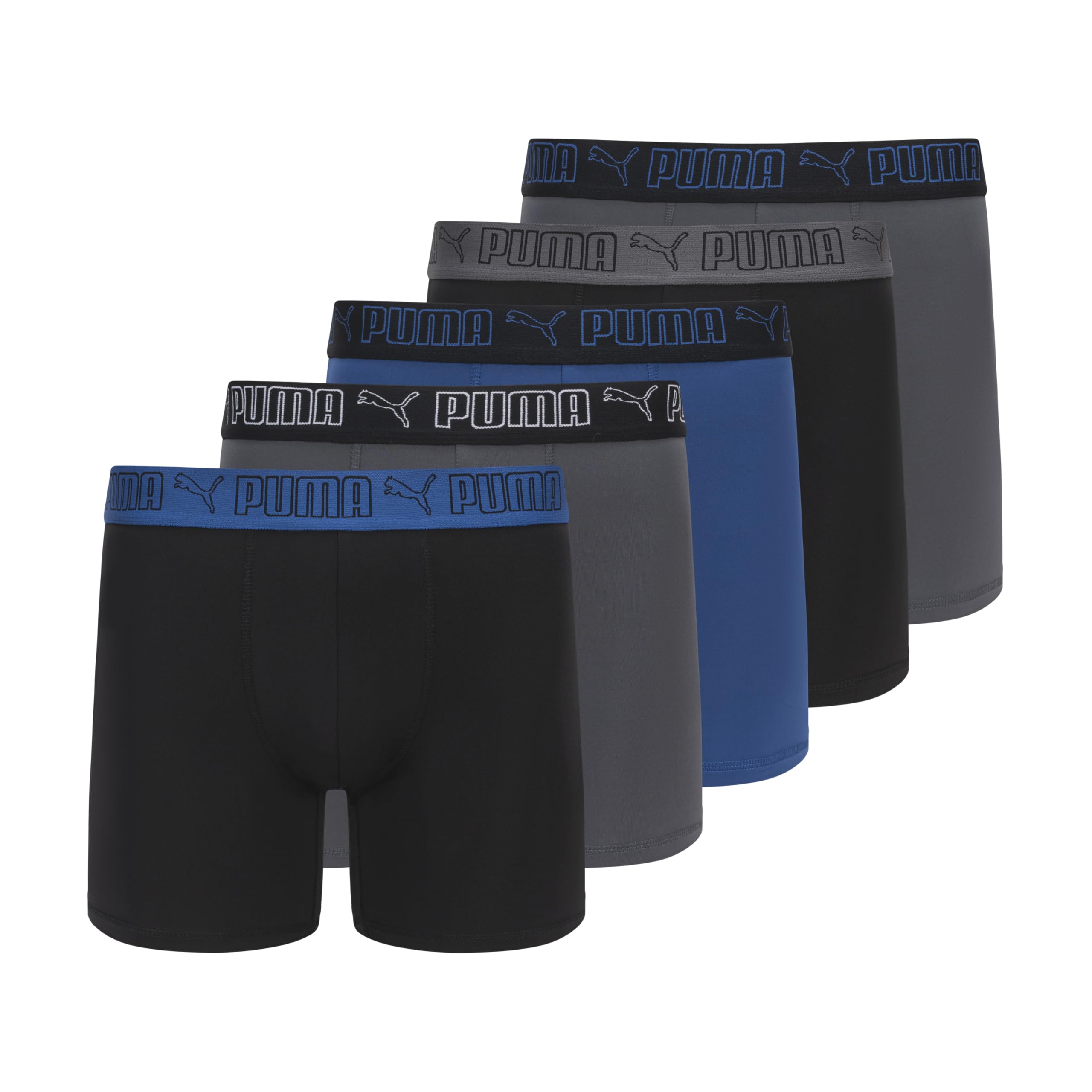 PUMA Men's 5 Pack Performance Boxer Briefs