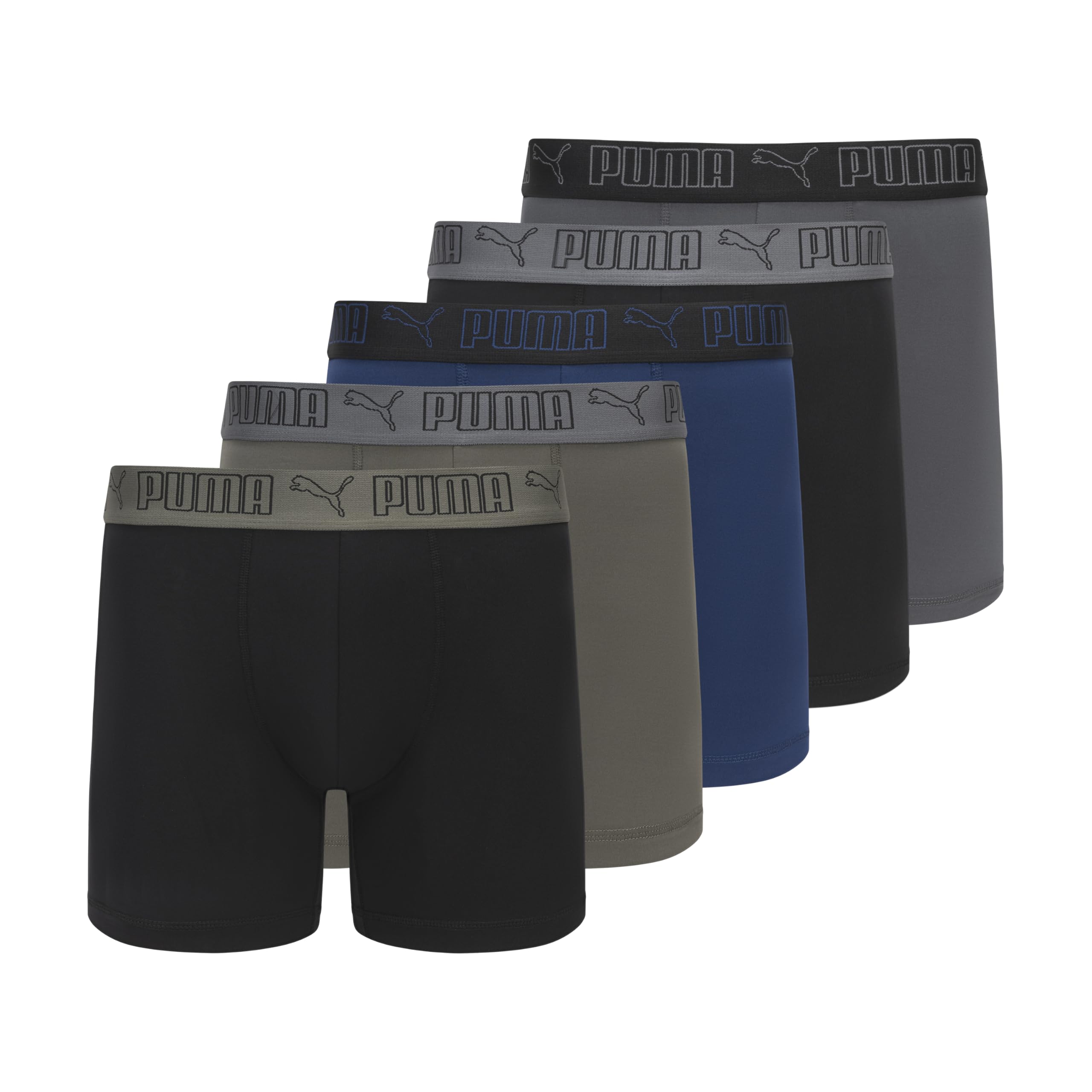 PUMA Men's 5 Pack Performance Boxer Briefs