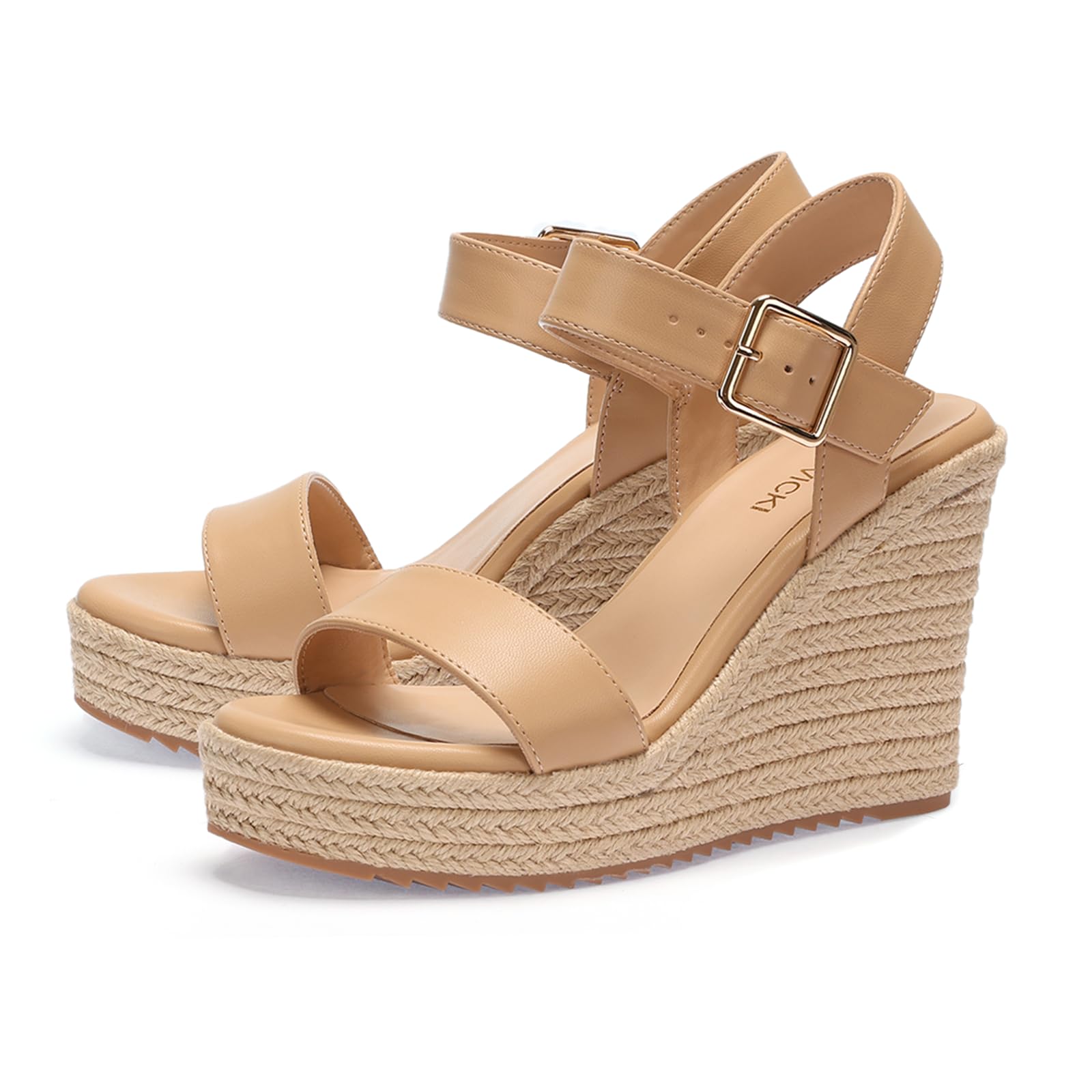 VICKI·VICKI Women's Platform Sandals Wedge Ankle Strap Open Toe Sandals