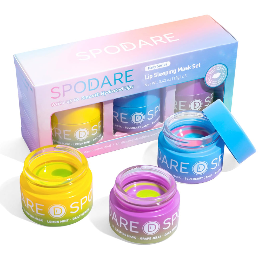 SPODARE Lip Sleeping Mask Overnight -Original Dual-Color Lip Balm for Softer and Smoother Lips, Intensiveto Nourish and Hydration Reduce Fine Lines for Dry Cracked Skin - 0.42 Fl Oz