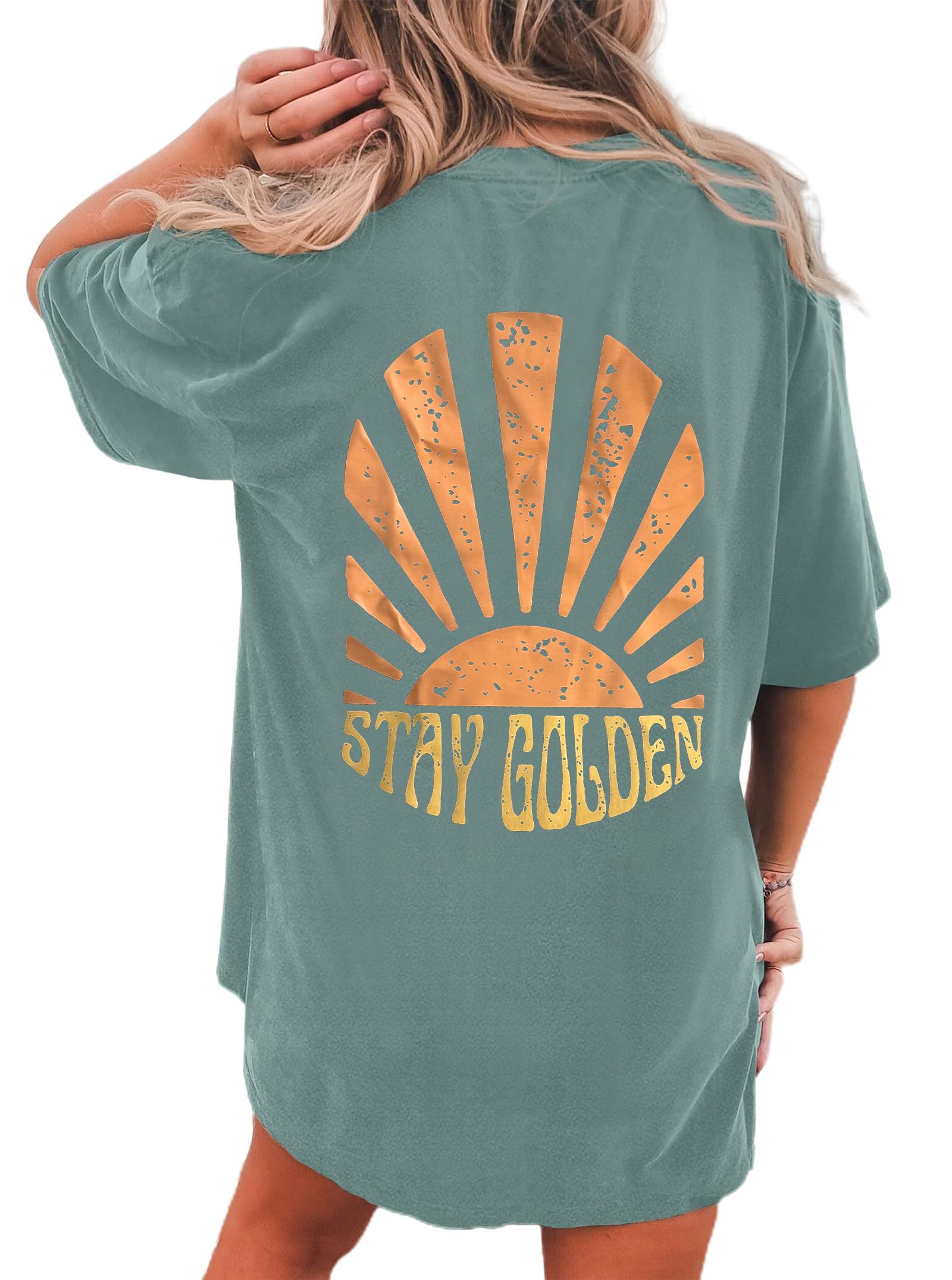 CSDAJIO Women's Trendy Oversized T Shirt Graphic Tee Crewneck Short Sleeve Loose Cute Going Out Summer Tops