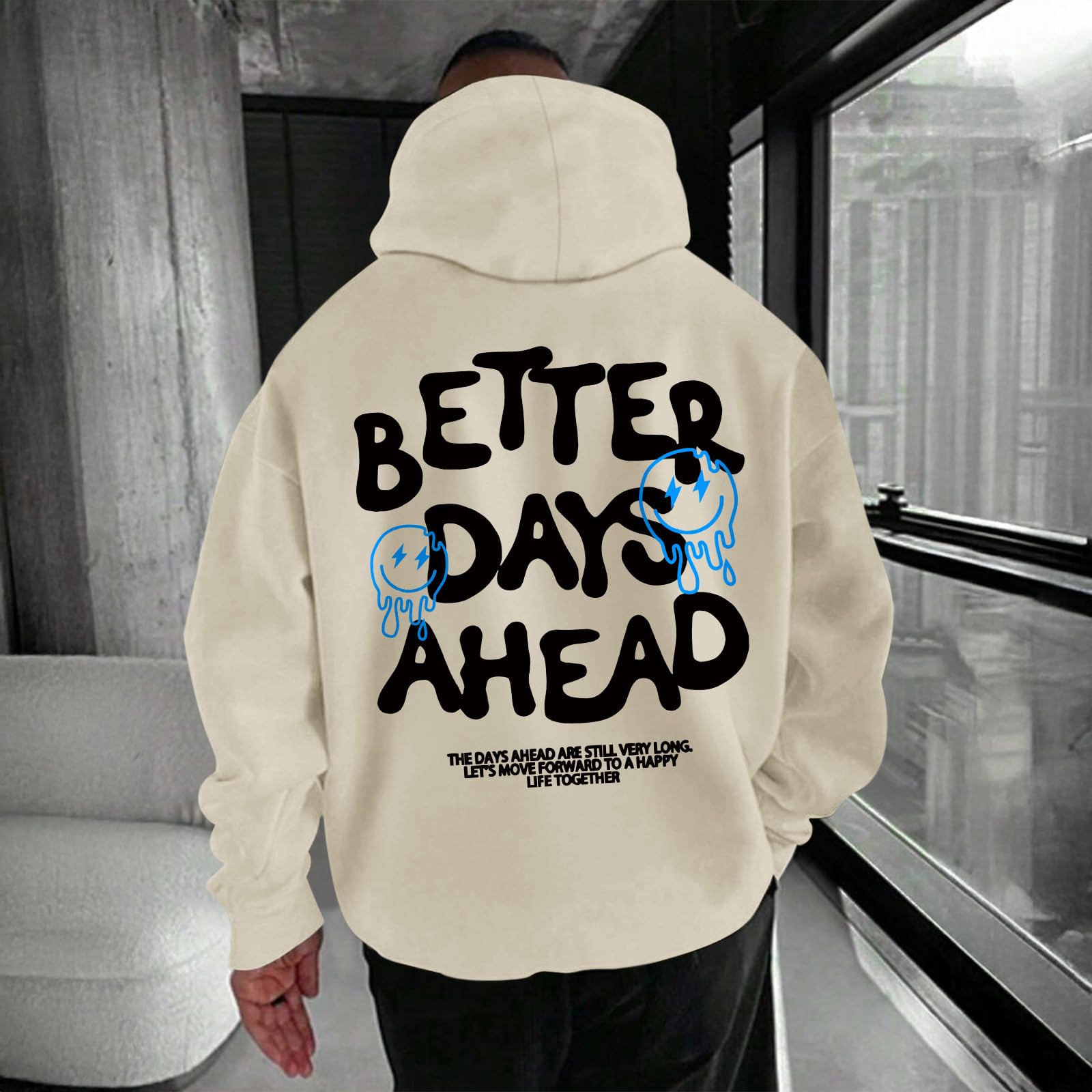 Lubpow Funny Hoodies for Men Vintage Graphic Y2k Hoodie Inspirational Saying Sweatshirts Casual Streetwear Pullovers Tops