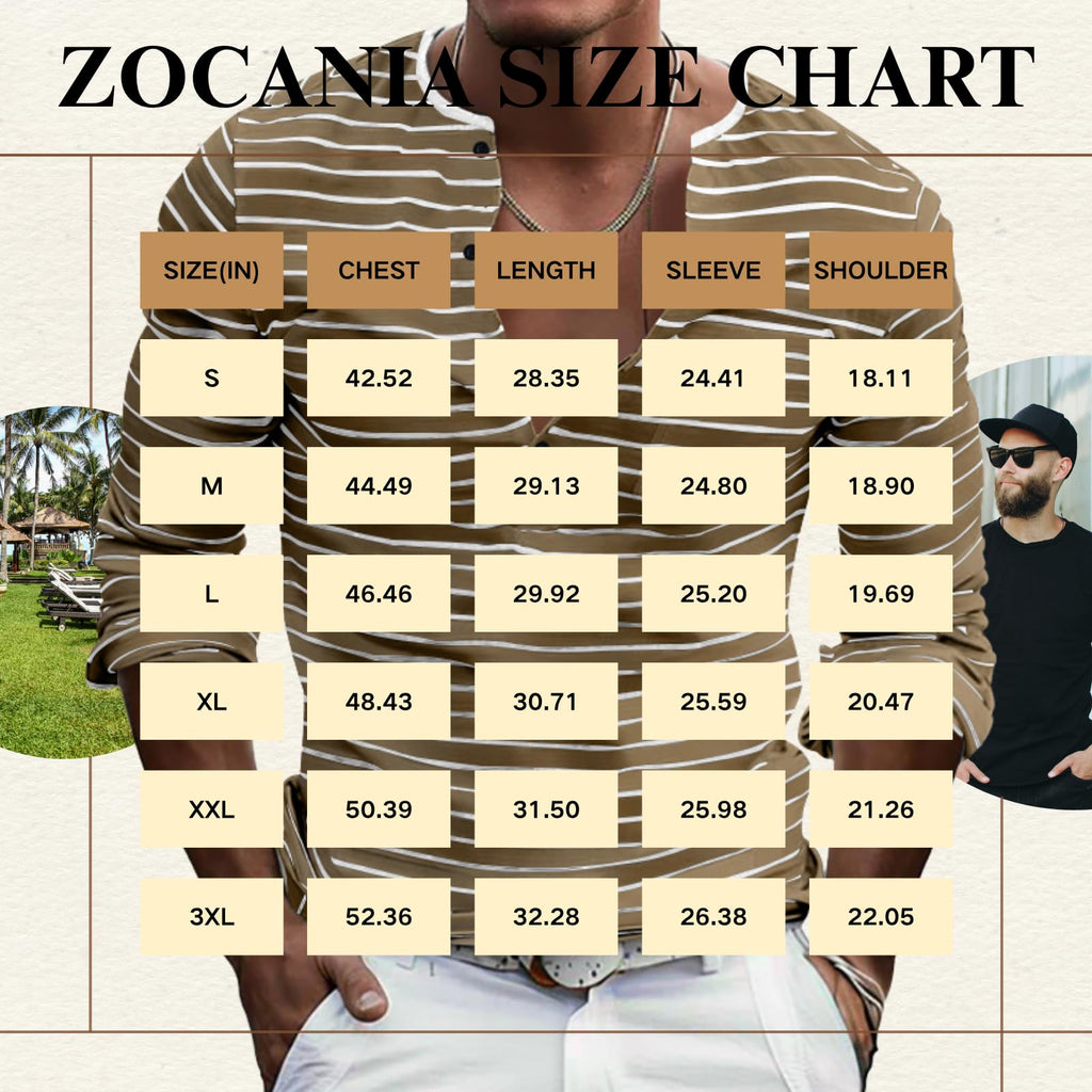 Men's Striped Button Down Shirt Long Sleeve Crewneck Shirts Casual Basic Pullover Fall Winter Tops for Men