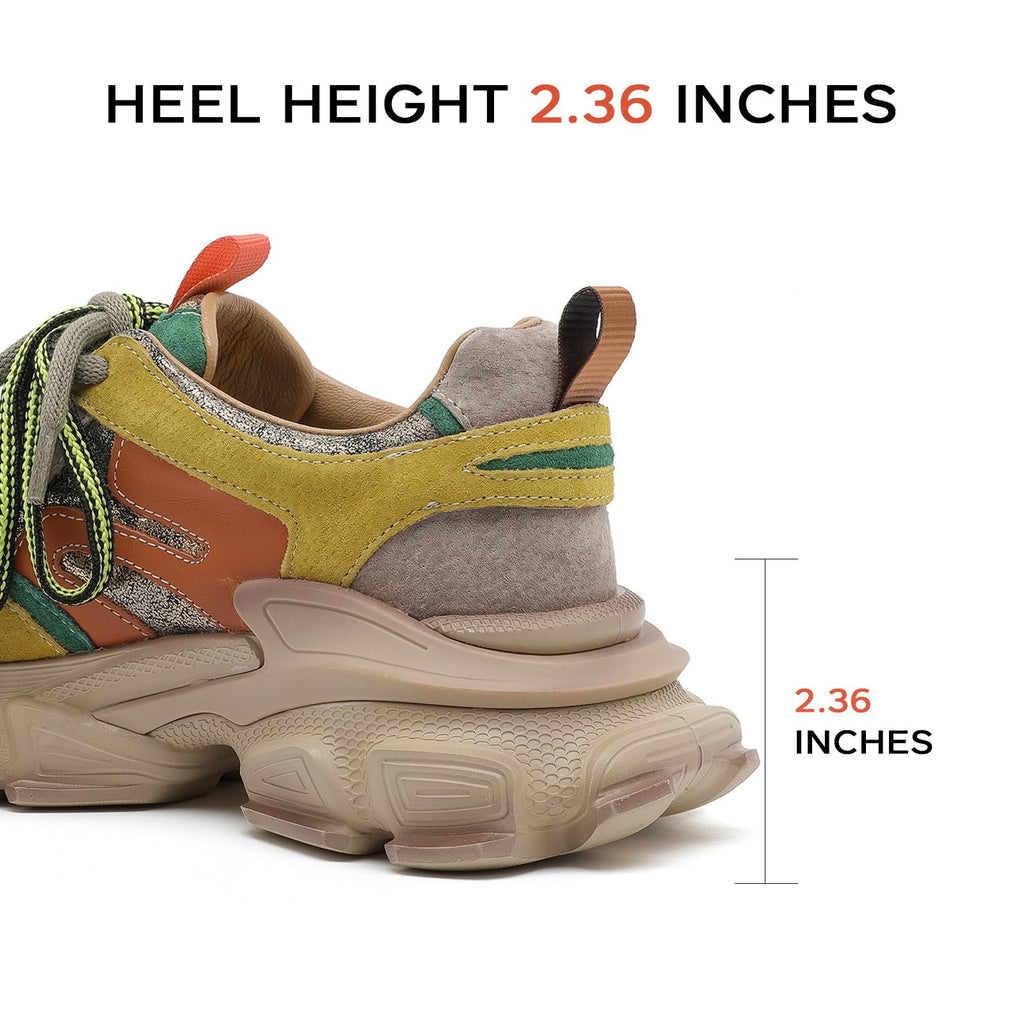 Drikler Women's Chunky Platform Comfort Orthopedic Wedge Walking Shoes Fashion Lace Up Casual Non-Slip Running Shoes