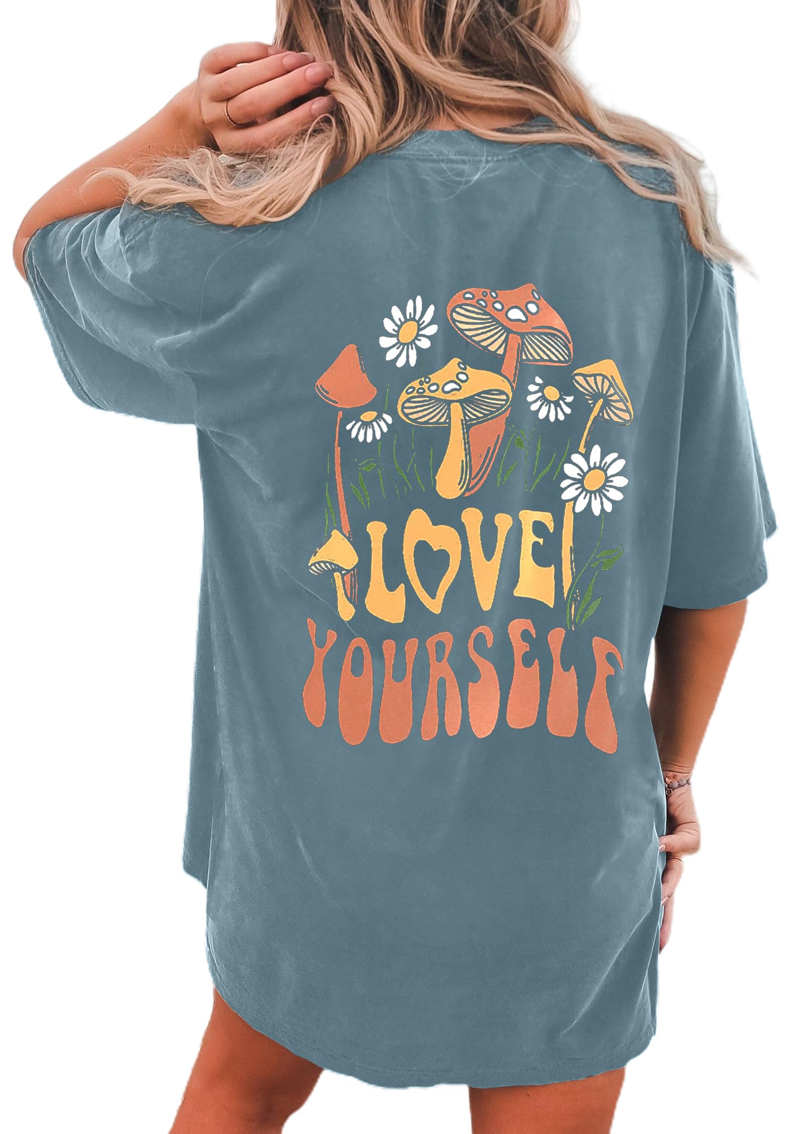 CSDAJIO Women's Trendy Oversized T Shirt Graphic Tee Crewneck Short Sleeve Loose Cute Going Out Summer Tops