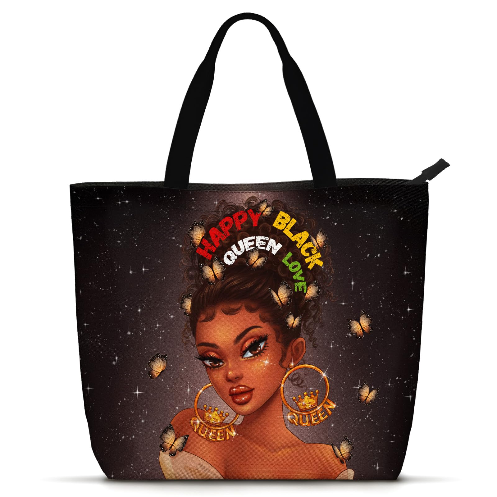 Foinior African American Black Women Tote Bag Black Girl Magic Shoulder Handbag For Work Travel Beach Shopping