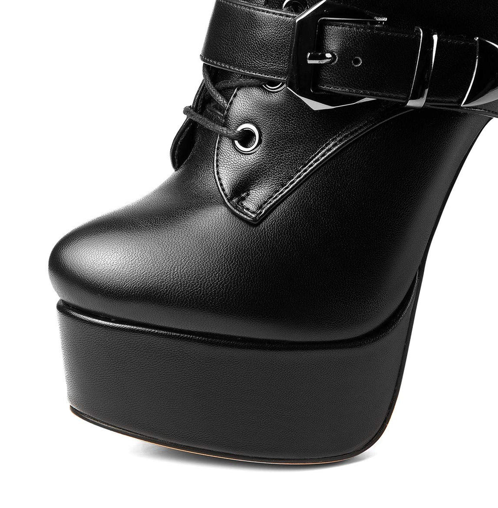 ANN CREEK 'Batian' Ultra High Stiletto Heels Platform Lace Up Boots