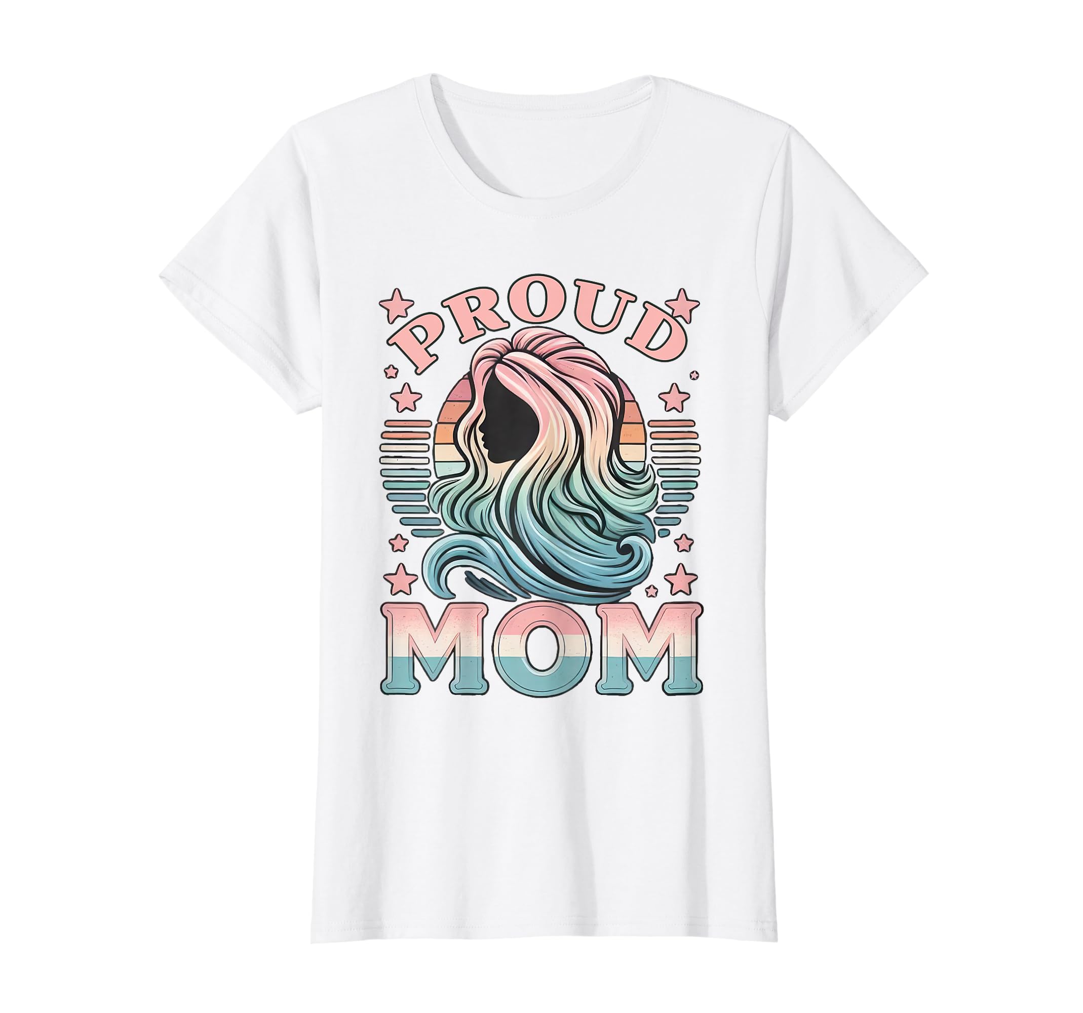 Proud Mom Transgener Lgbtq Rainbow T-Shirt - Fun Novelty Design for Adults
