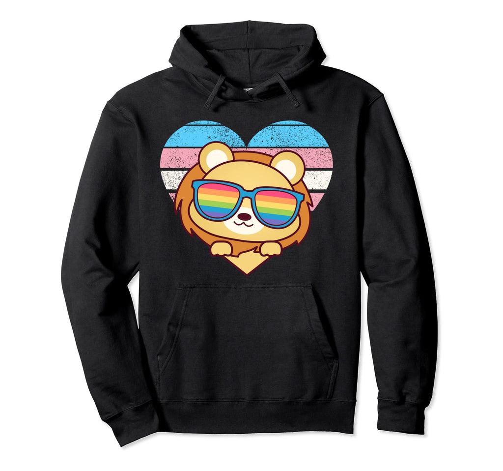 Lion Pride Trans Flag Rainbow Sunglasses Hoodie - Unique Graphic Men Women