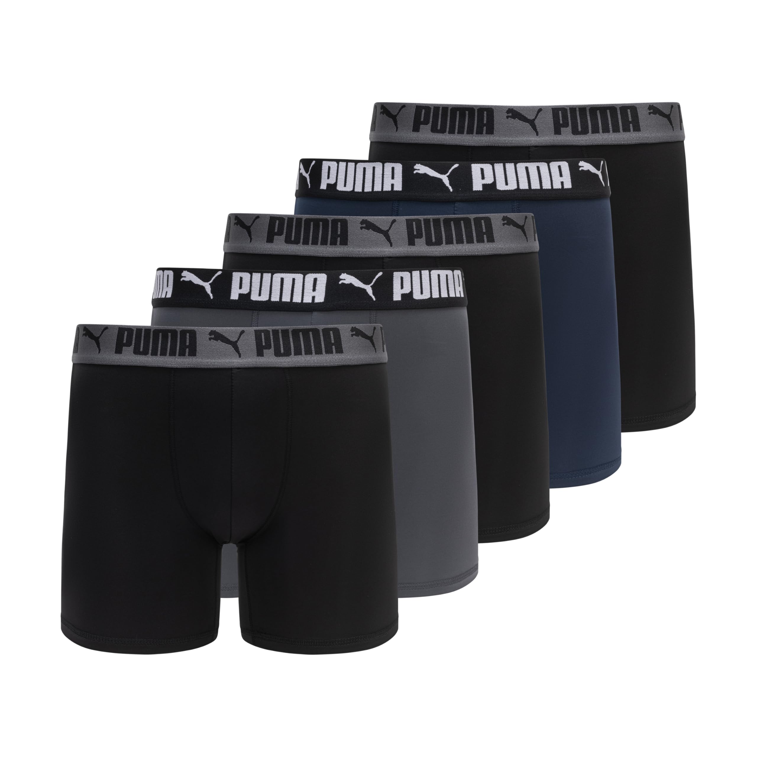 PUMA Men's 5 Pack Performance Boxer Briefs