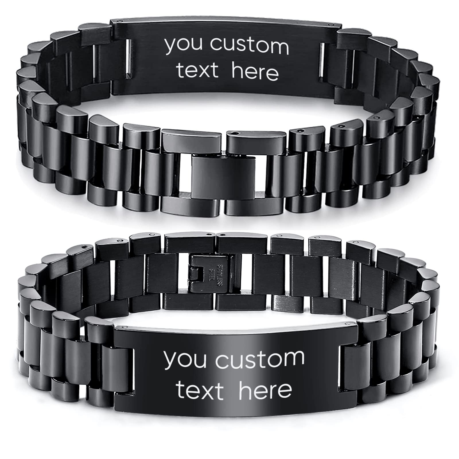 MEALGUET Graduation Gifts for him,Customizable Graduation Bracelet, Inspirational College Graduate Class Of 2026 Gift, Stainless Steel Handsome Link Bracelets for College Graduates