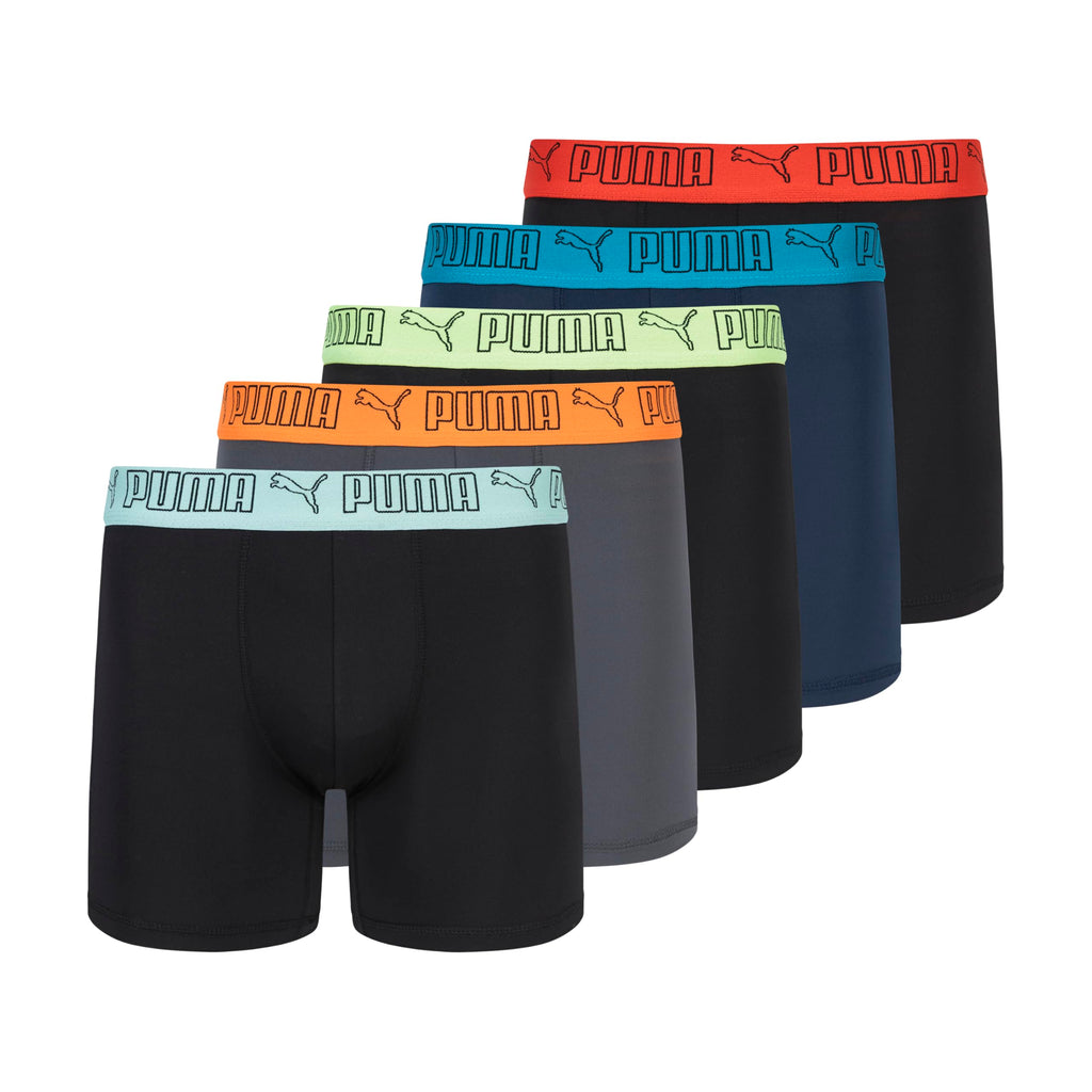 PUMA Men's 5 Pack Performance Boxer Briefs