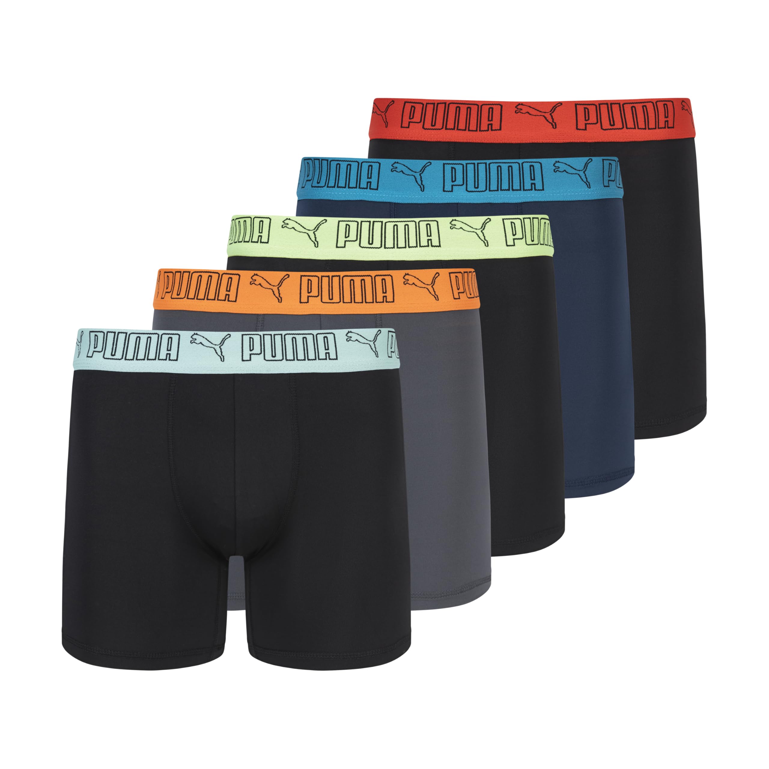 PUMA Men's 5 Pack Performance Boxer Briefs