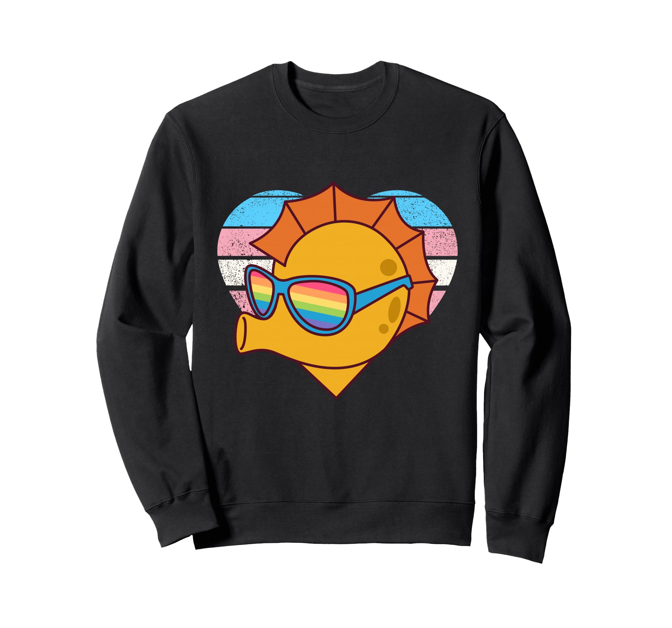 Seahorse Pride Trans Flag Rainbow Sweatshirt - Aesthetic Graphic Men Women