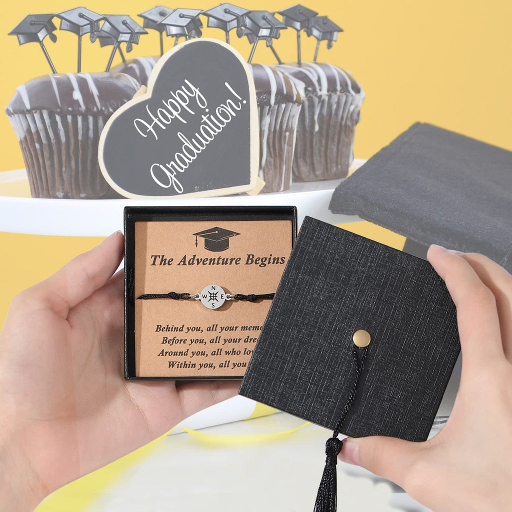 SAM & LORI Unique Grad Cap Box 2026 Graduation Gifts for Her/Him - Adjustable Unisex Bracelet for Primary/Middle School/High School/College Grads