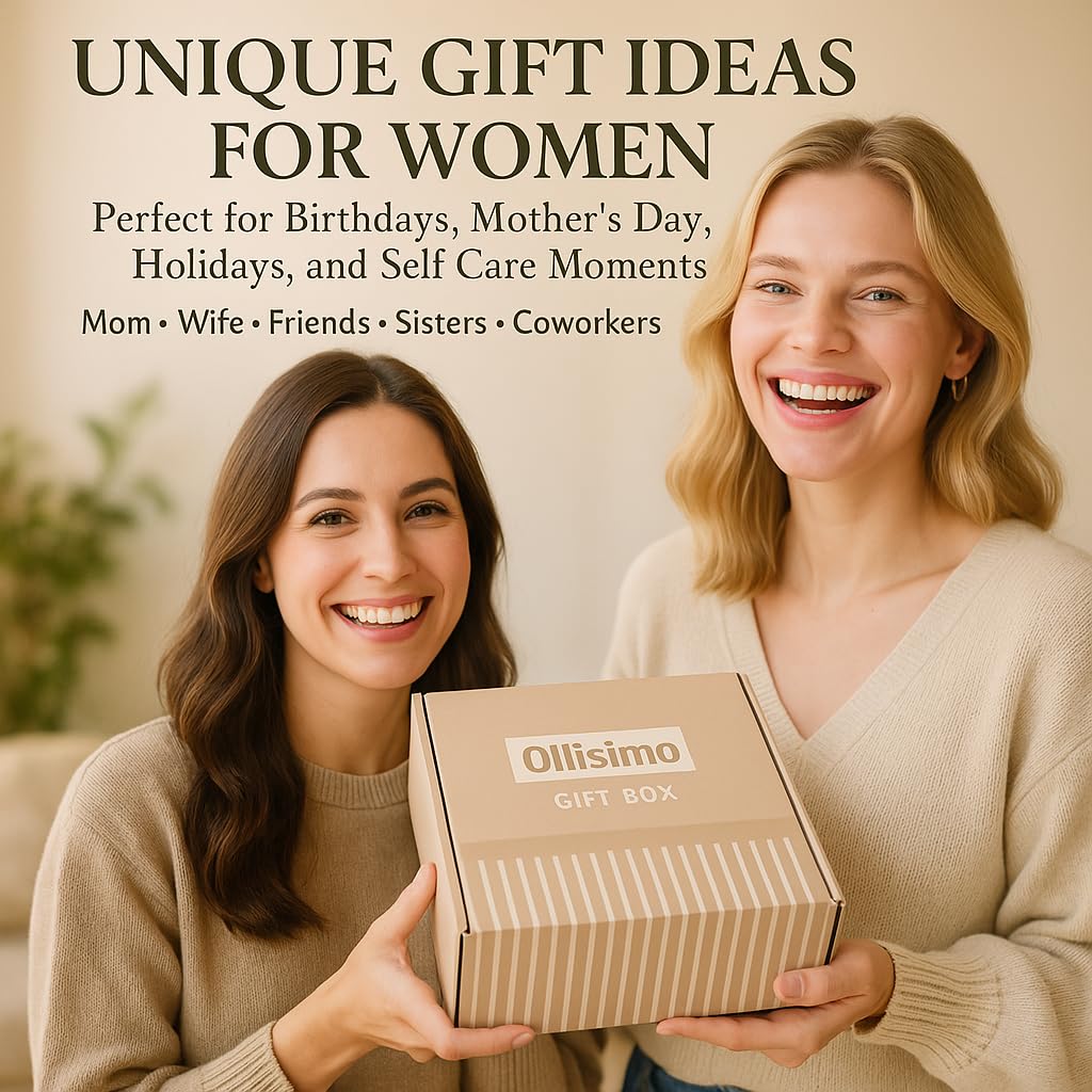 Ollisimo Luxury Spa Gift Basket for Women Self Care Kit, Hug in a Box, Get Well Soon Package, Thinking of You Gift, Birthday Box, Relaxing Set, Sympathy Present for Her, Mom, Wife, Sister, Friend