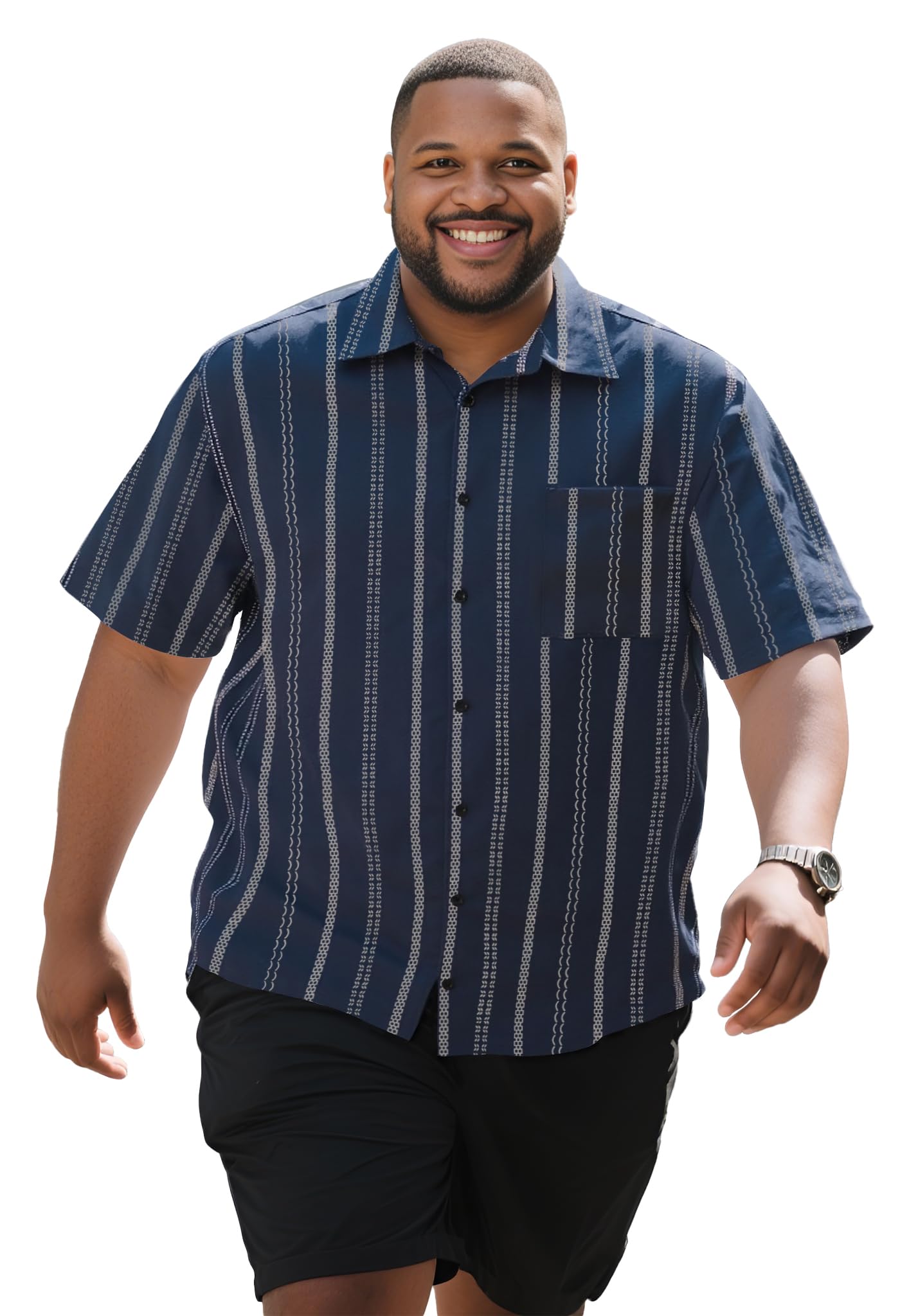 Yuyapu Button Down Shirt Men Causal Big and Tall Shirts for Men Short Sleeve Button up Summer Beach Work Shirts Plus Size