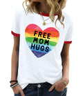 YZMI Pride Shirts for Women Pride Month Rainbow Graphic T-Shirt LGBTQ Support Red Ringer Tee
