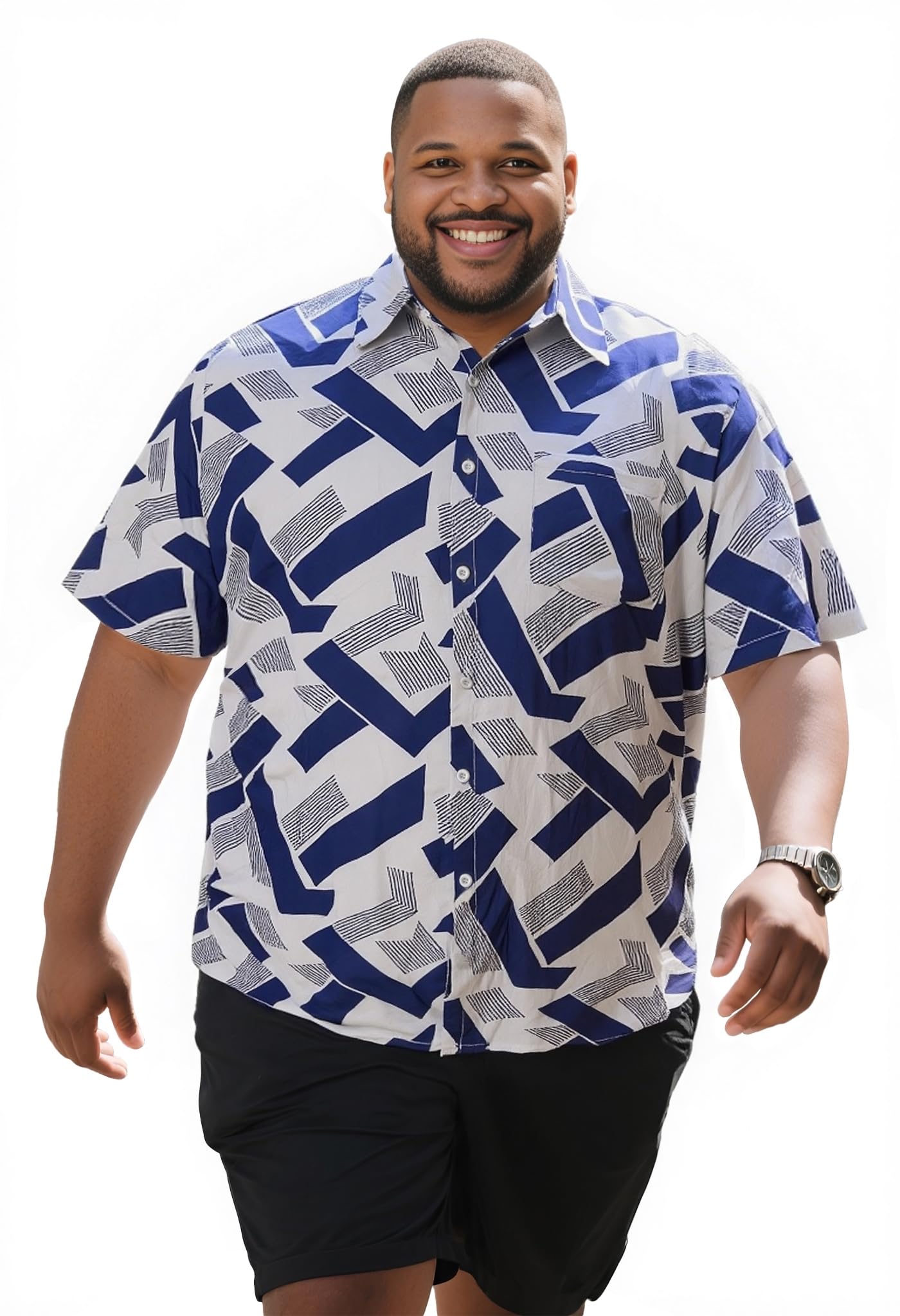 Yuyapu Button Down Shirt Men Causal Big and Tall Shirts for Men Short Sleeve Button up Summer Beach Work Shirts Plus Size