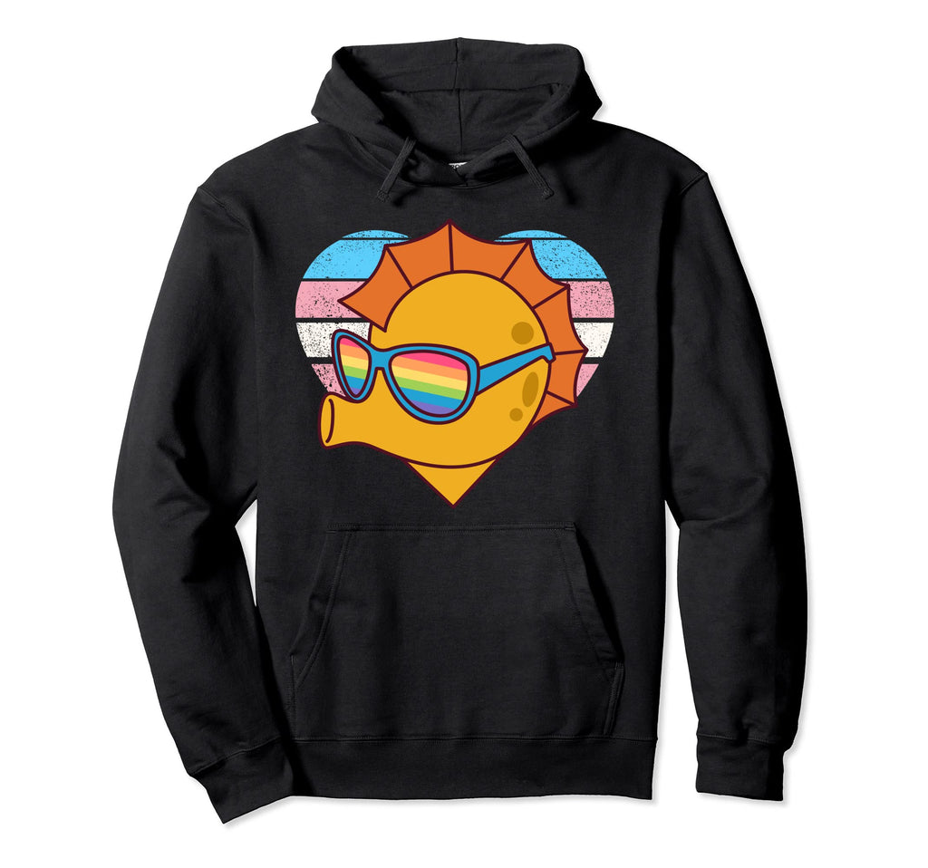 Seahorse Pride Trans Flag Rainbow Hoodie - Graphic Print for Adults