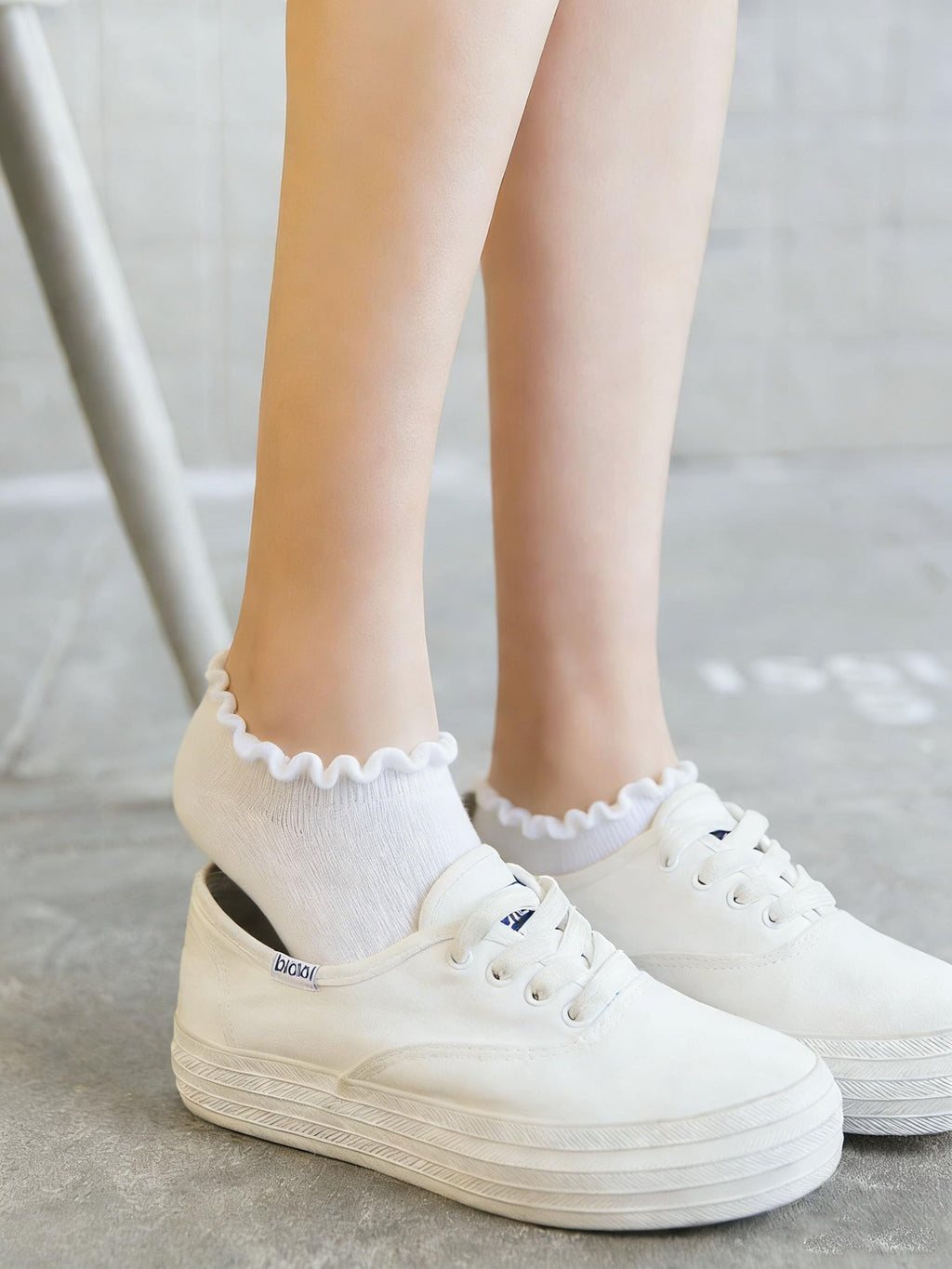 Fandecie No Show Socks Womens Low Cut Non Slip Cute Ruffle Ankle Socks 6 Pairs