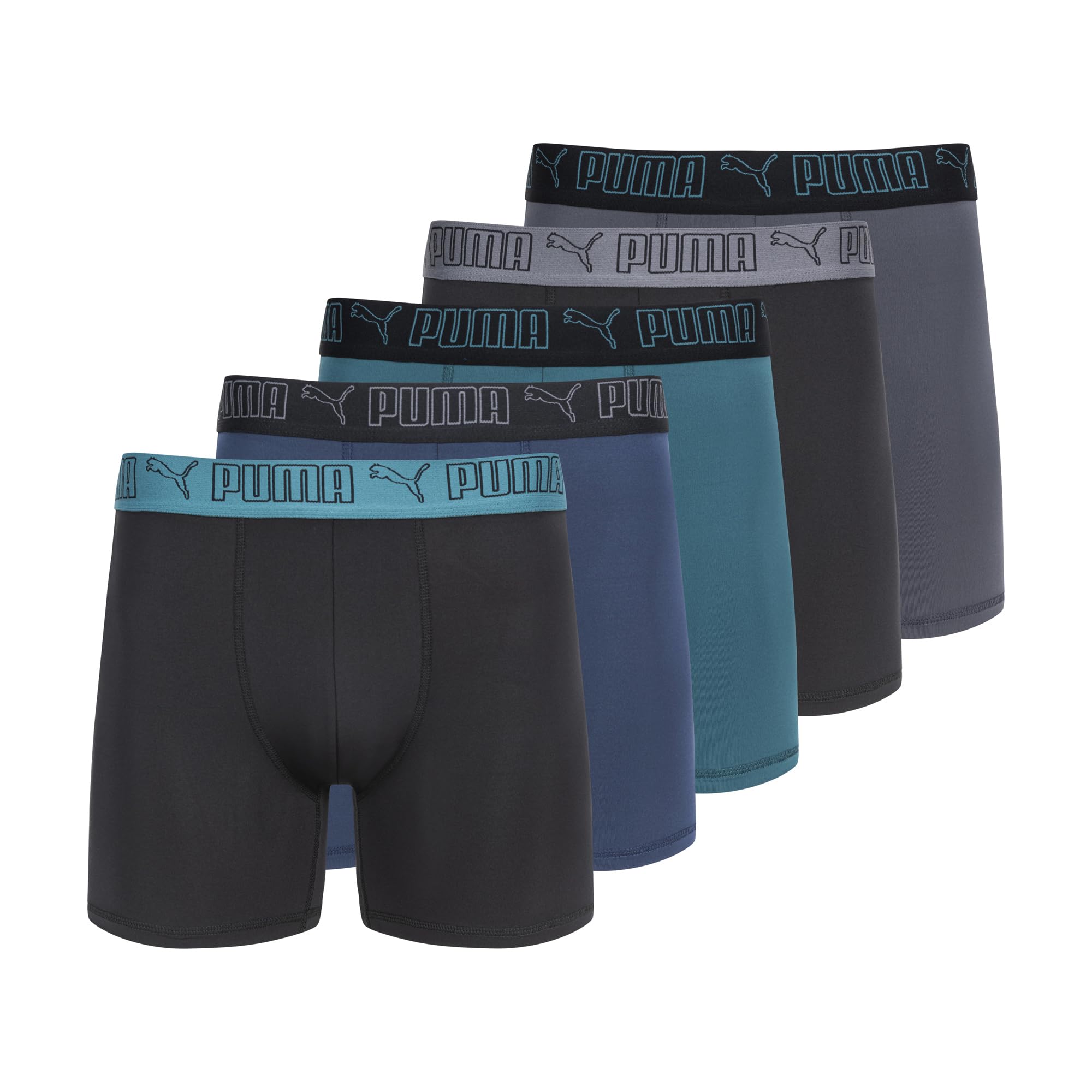 PUMA Men's 5 Pack Performance Boxer Briefs