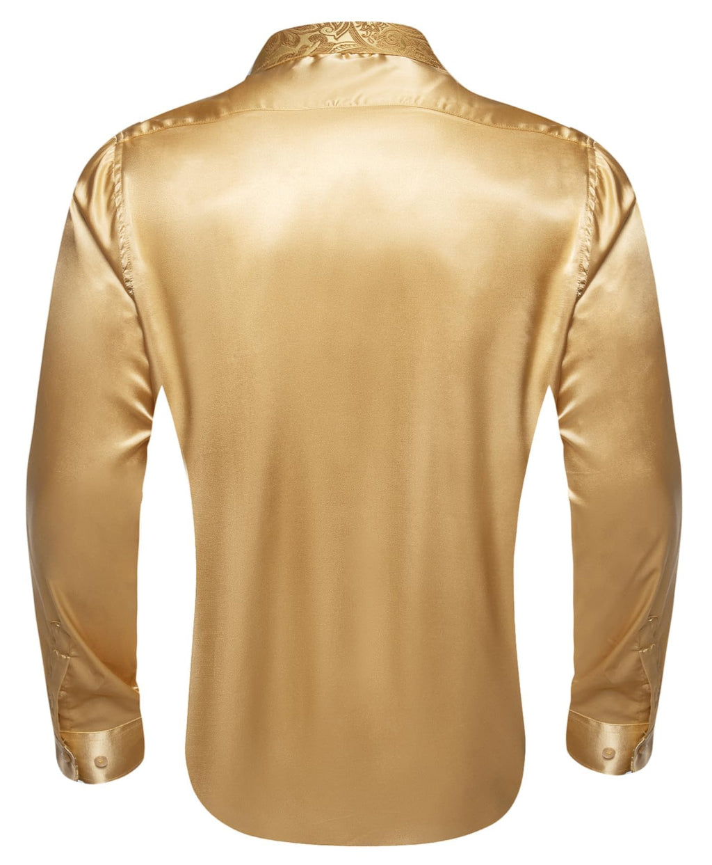 Barry.Wang Mens Satin Silk Shirts Long Sleeve Designer Dress Shirt Shiny Untucked Casual Button Down Shirt Party Disco Formal
