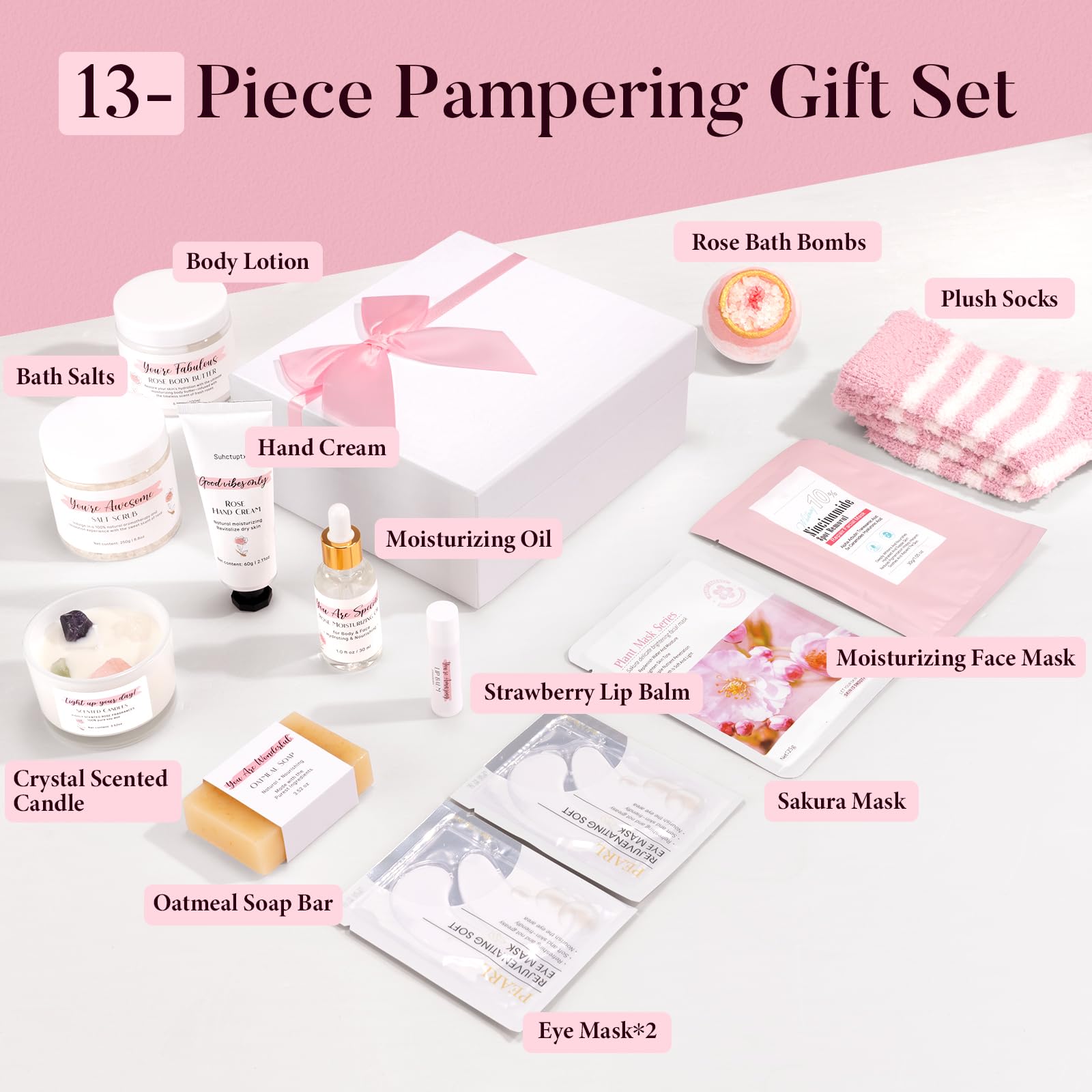 Spa Gifts for Women, Home SPA Kit Bath Set Self Care Package